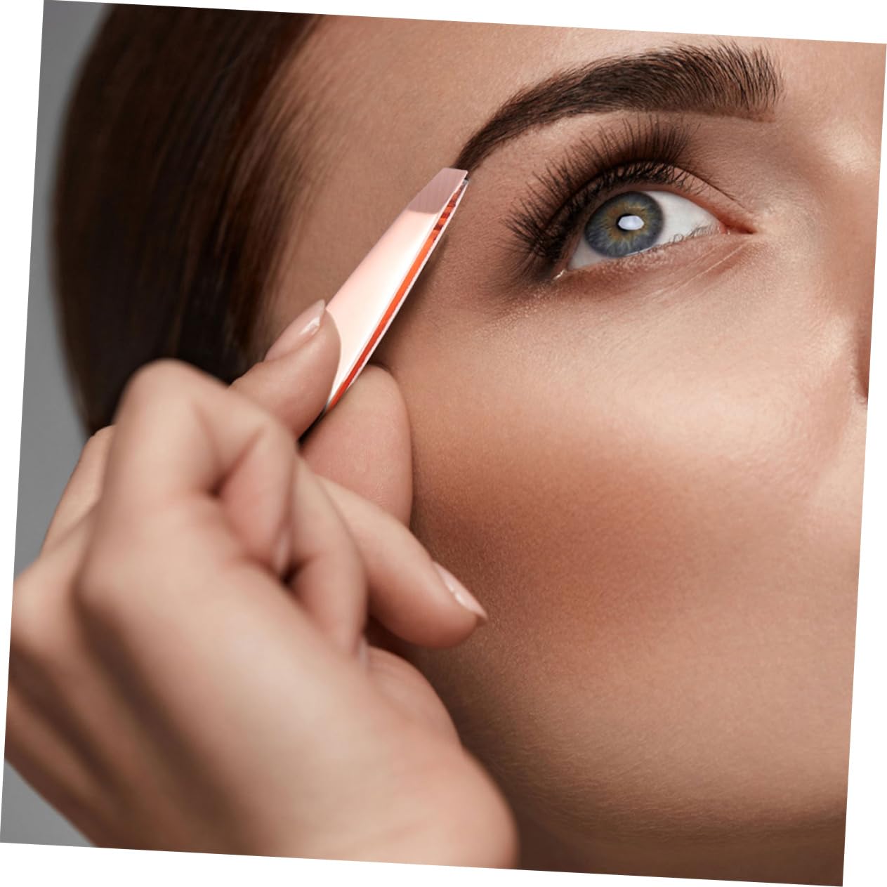 4pcs Rose Gold Stainless Steel Eyebrow Tweezers Set - Precision Slant Tip & Lash Tweezers for Women | Perfect for Eyebrow Shaping, Makeup Application & Travel Beauty Kit
