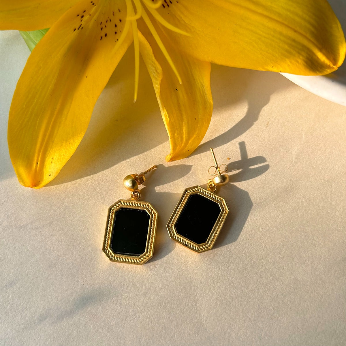Revitalize Drop Earrings with Black Onyx - Elegant Protection Jewelry for Women | Perfect for Evening Parties, Weddings & Special Occasions