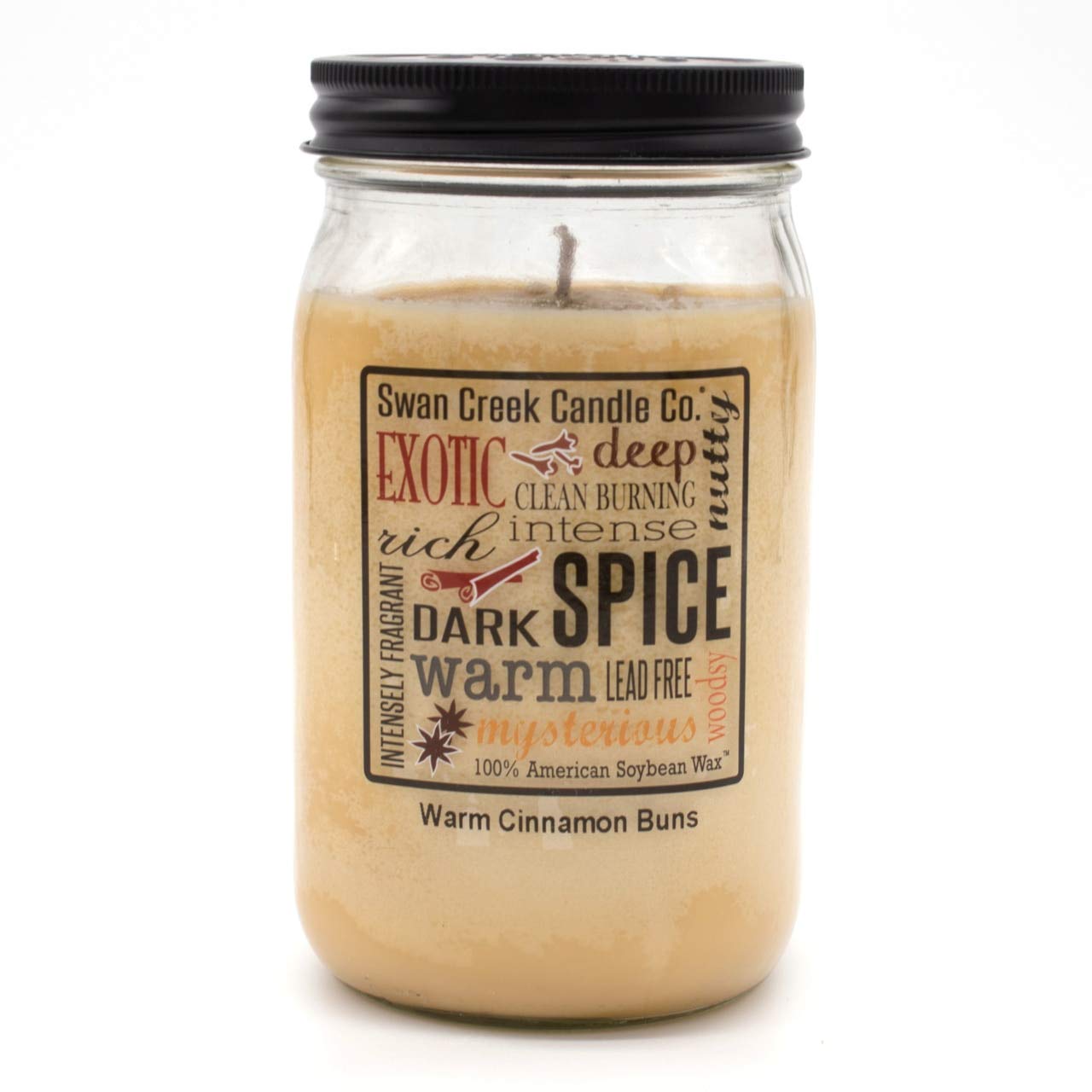 Swan Creek Candle Warm Cinnamon Buns 24 Oz Scented Jar Candle - Home Fragrance for Cozy Fall Evenings & Holiday Decor