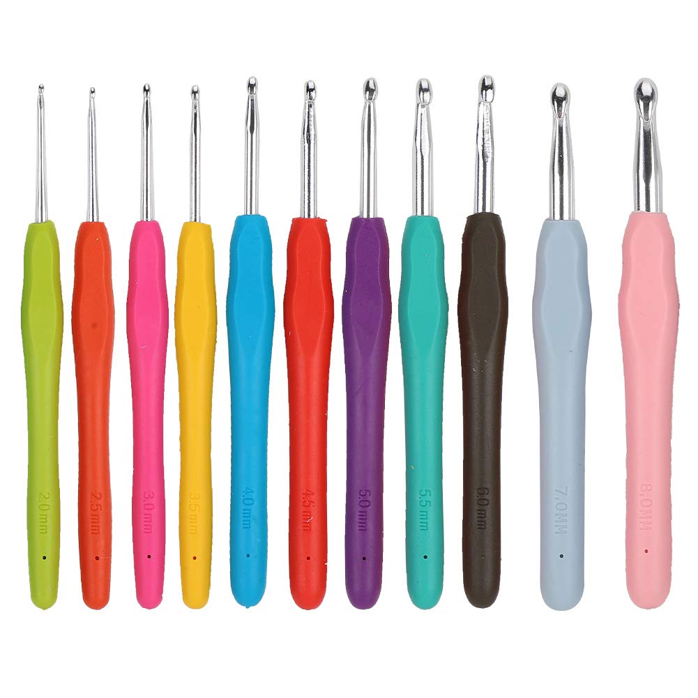 11Pcs Crochet Hook Set for Knitting, Sewing & Weaving Crafts