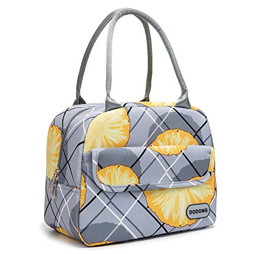 Insulated Lunch Bag for Women - DODONG Reusable Lunch Box with Thermal Protection, Perfect for Office, School, Picnics & Outdoor Activities (Grey)