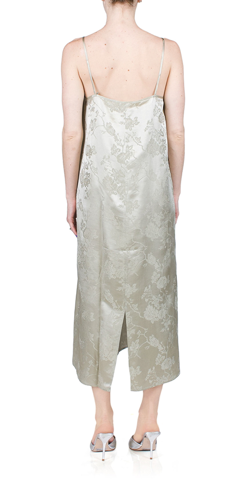 Elegant Jacquard Slip Dress in Ash Gray - Perfect for Evening Parties, Date Nights & Special Occasions