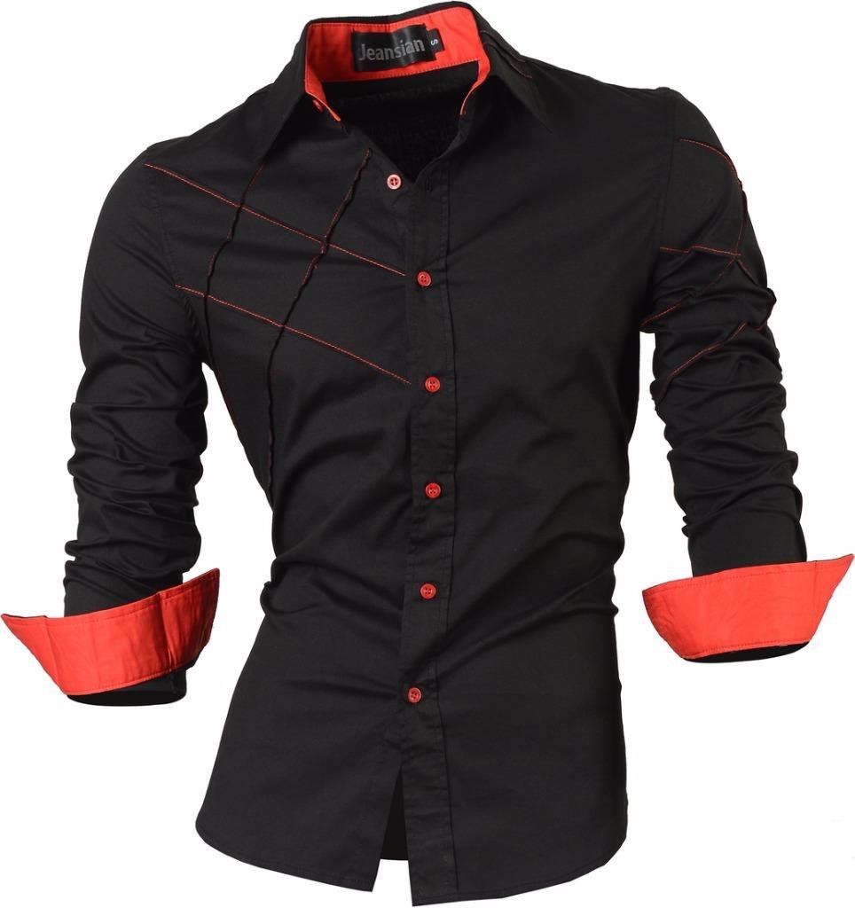 Jeansian Men's Slim Fit Long Sleeve Casual Button Down Dress Shirt 8397 - Perfect for Office, Business Meetings & Formal Occasions
