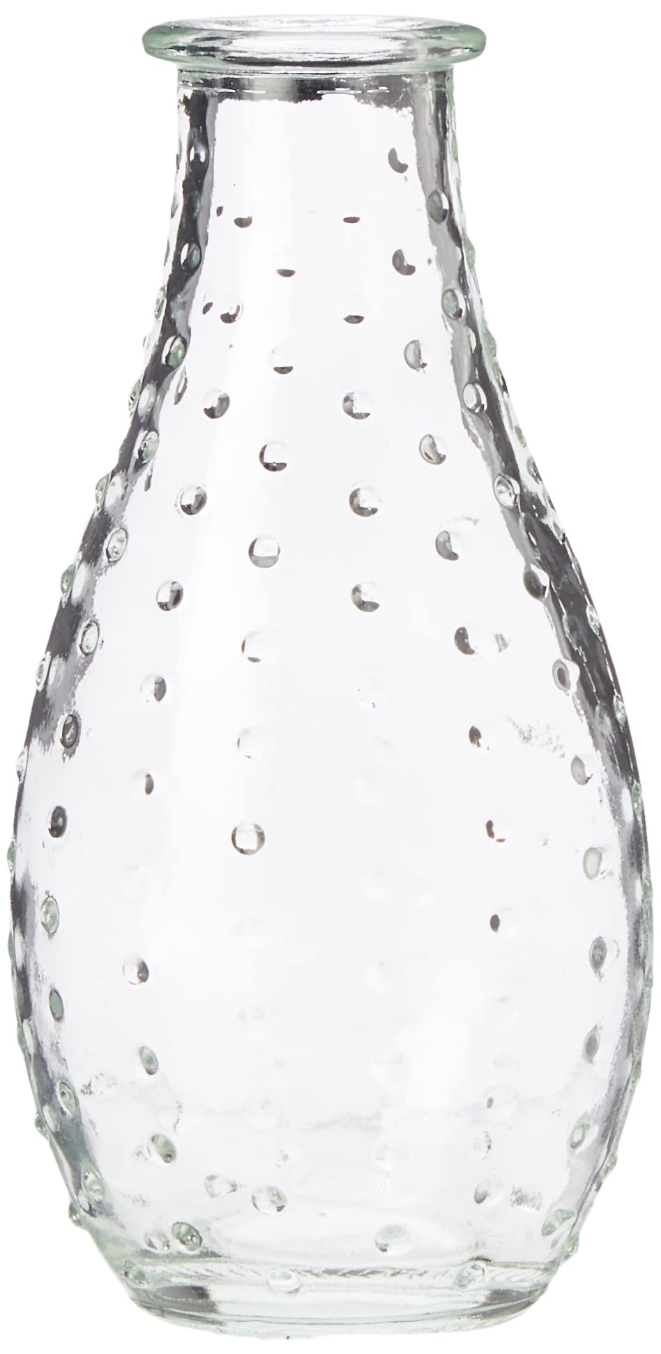 Rayher 56811000 Glass Vase with Dots - 7 cm Diameter, 14 cm Height - Perfect for Home Decor, Wedding Centerpieces & Floral Arrangements