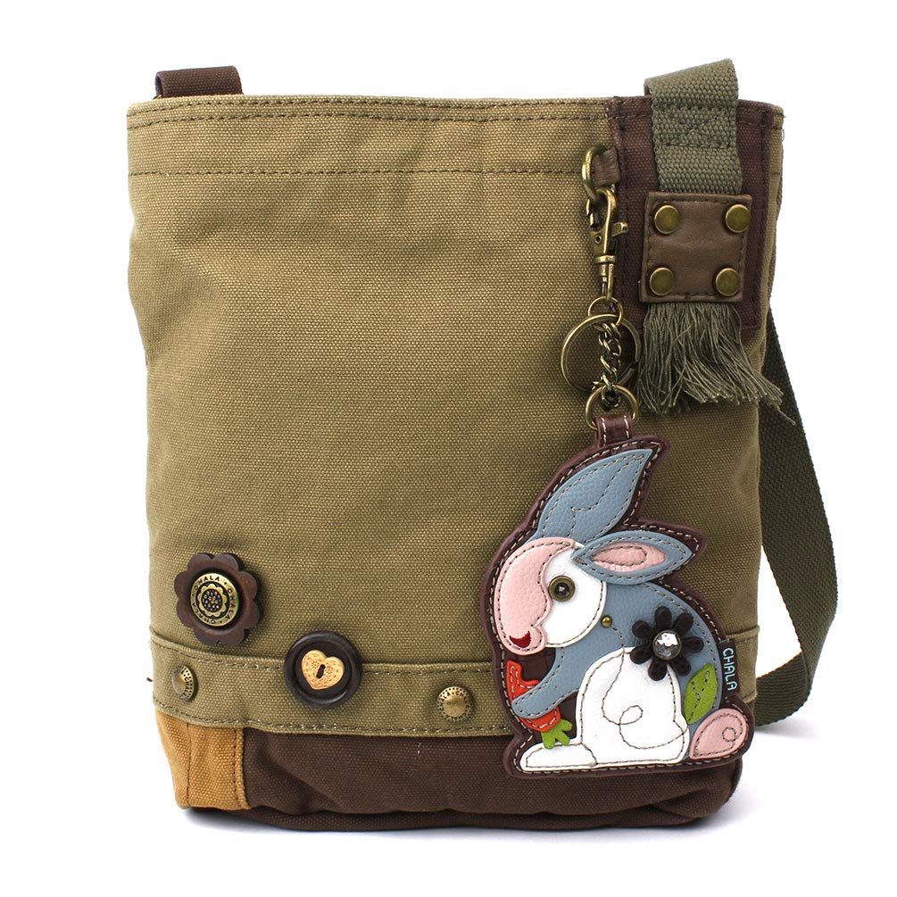 CHALA Patch Crossbody Bag - Rabbit Design in Olive Green | Stylish Crossbody Purse for Women | Perfect for Everyday Use, Travel, and Casual Outings