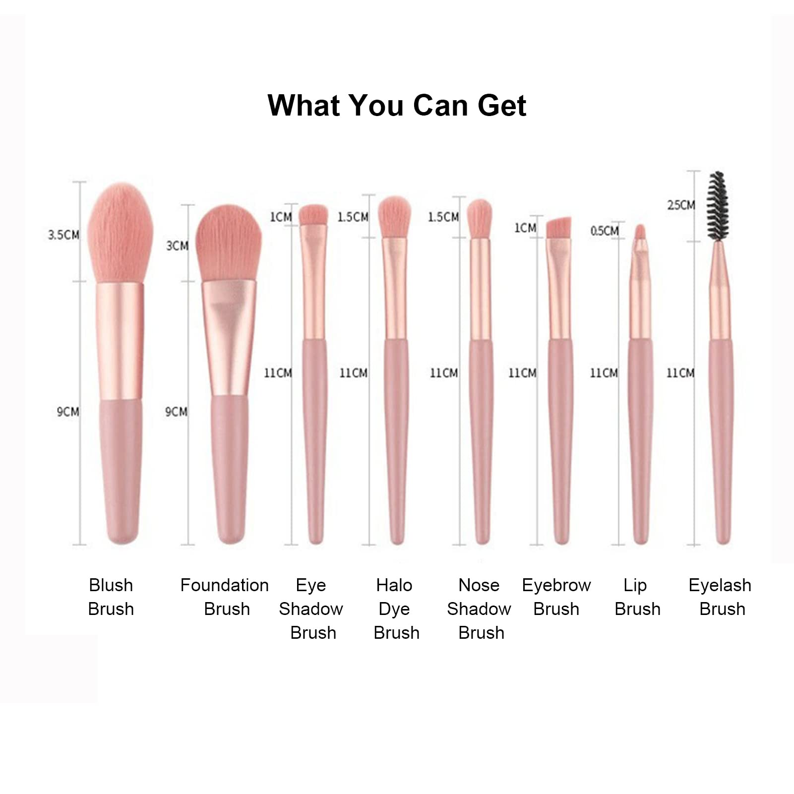 8PCS Professional Makeup Brush Set - Blush, Foundation, Eyeshadow, Concealer, Brow, Lip & Eyelash Brushes - Perfect for Beginners & Salon Use - Ideal for Daily Makeup, Special Occasions & Professional Makeup Artists