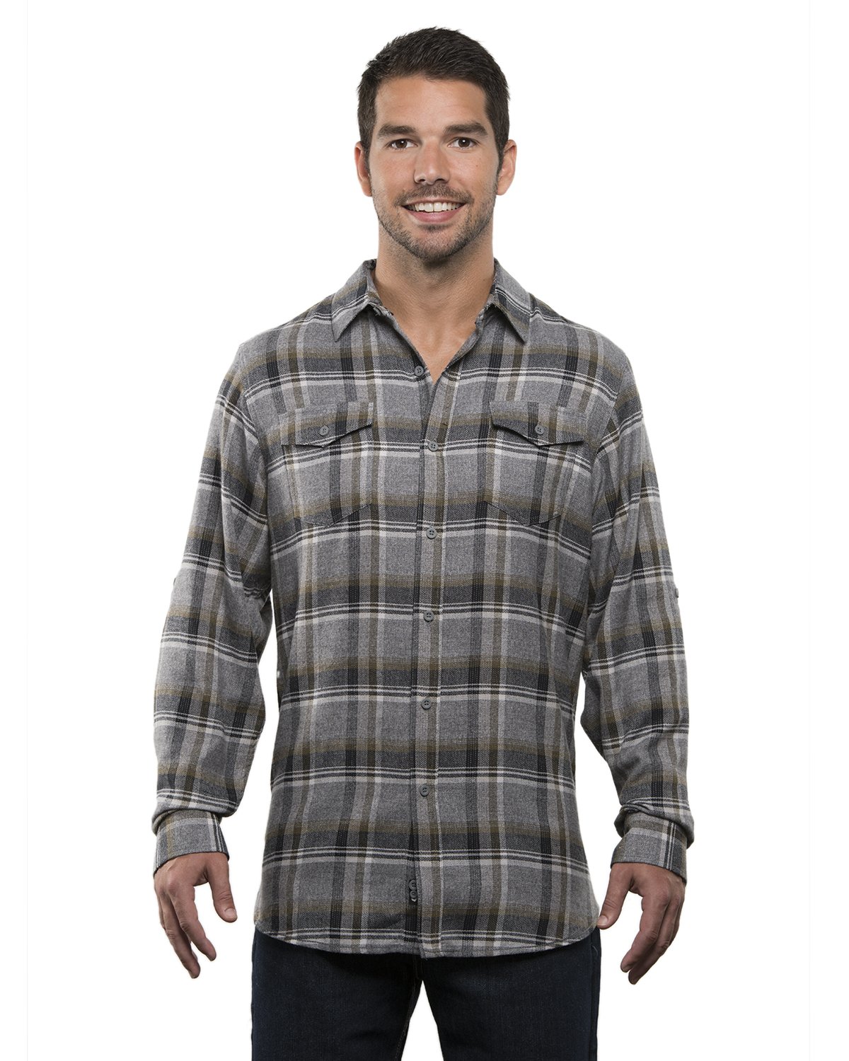 Burnside Men's Yarn-Dyed Long Sleeve Flannel Shirt - Soft Plaid Button Down for Casual Wear, Outdoor Activities & Fall Layering