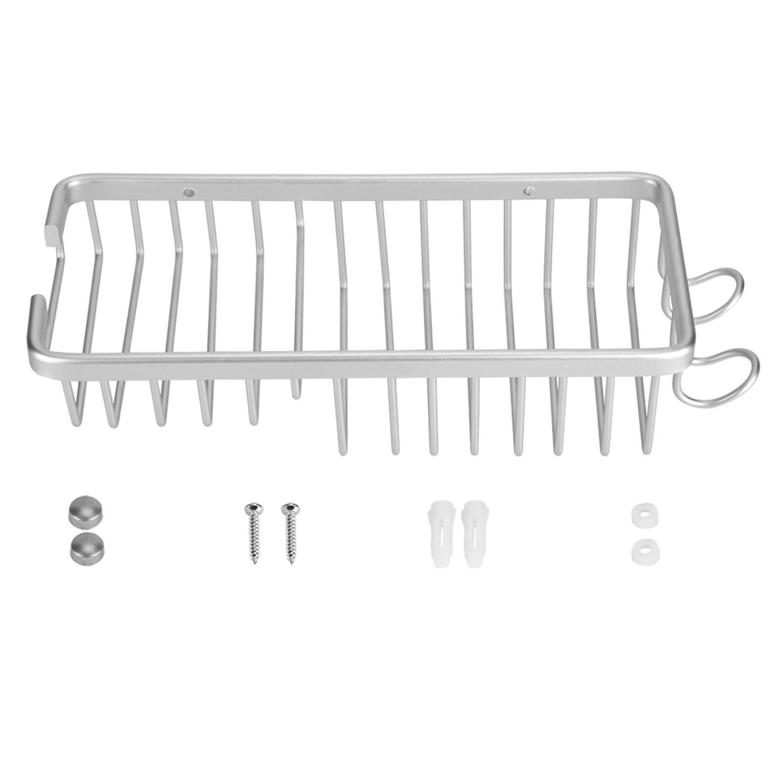 Omabeta Vertical Wall-Mounted Organizer - Aluminum Alloy Hollow Storage Shelf for Bathroom & Kitchen | Perfect for Hair Dryer, Fruit Basket & Home Organization | Ideal for Small Spaces in Kitchen, Bathroom & Living Room