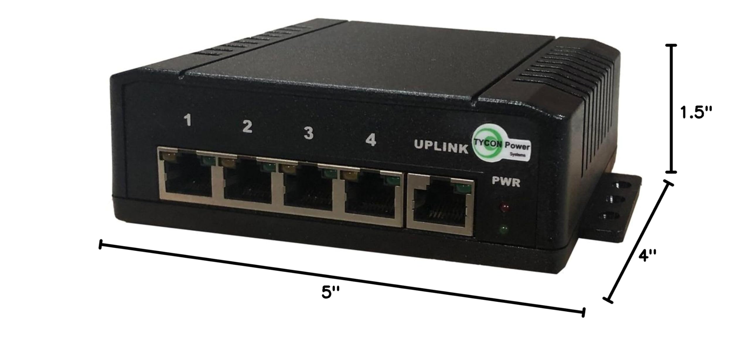 Tycon Systems TP-SSW5-NC 12-56V 5 Port Passive PoE Switch for IP Cameras, Wireless Access Points & VoIP Phones - Reliable Network Power Solution