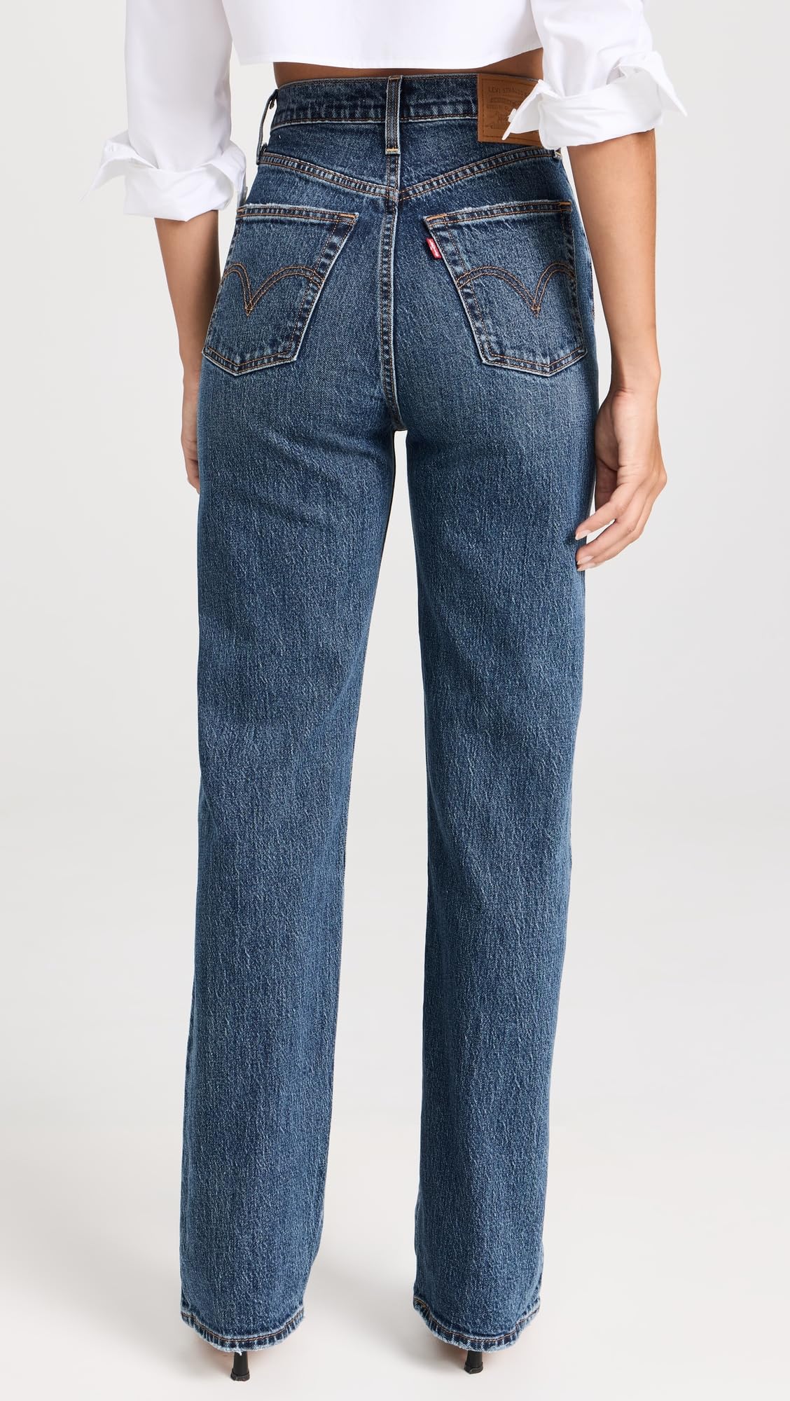 Levi's Women's Ribcage Straight Leg High Rise Full Length Jeans - Stretch Denim Pants for Casual Wear & Everyday Outfits