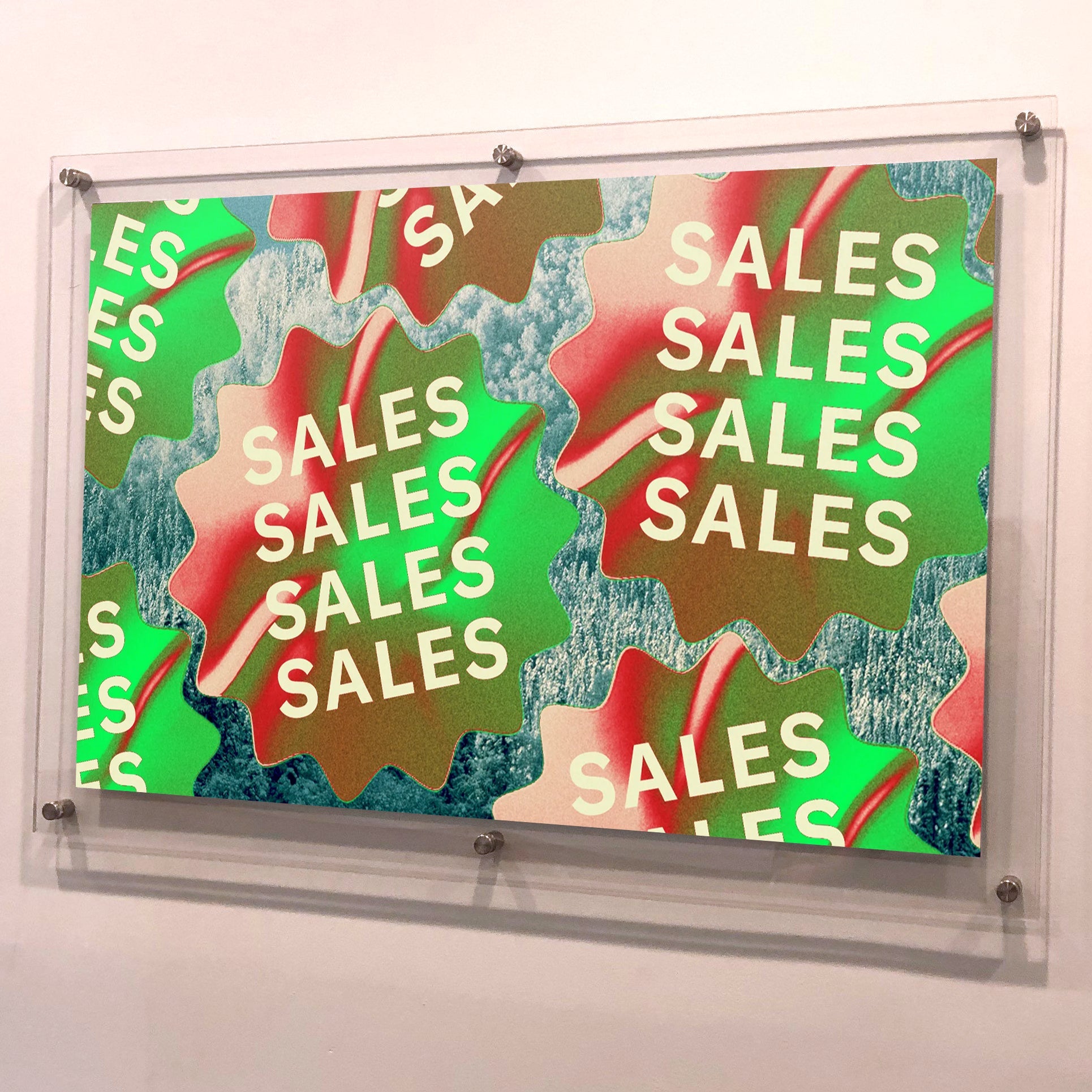 10 x 20 Inch Clear Acrylic Floating Wall Sign Holder with Standoff Hardware - Perfect for Retail Displays, Office Signs, and Restaurant Menu Boards