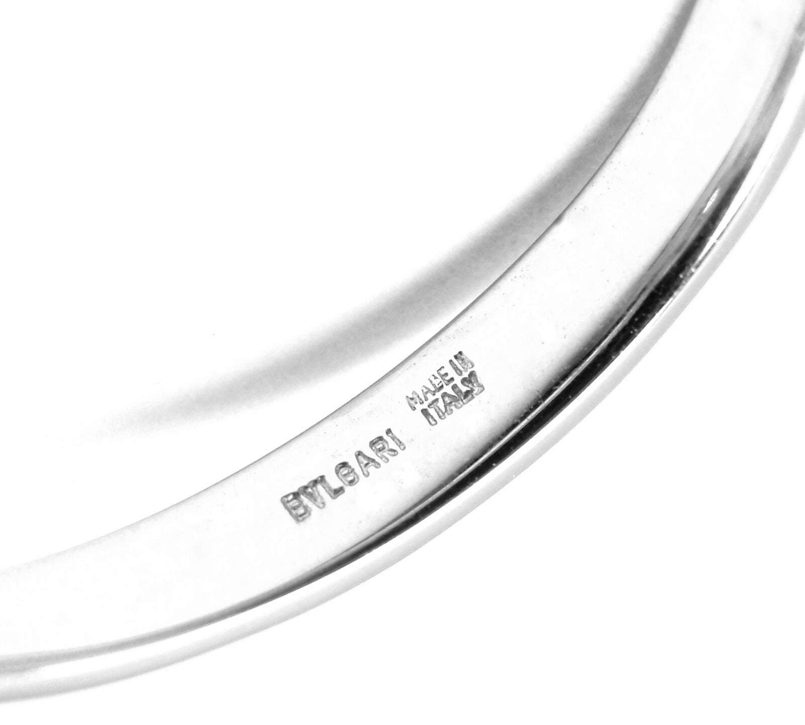 Authentic Bvlgari Bulgari Flip 18k White Gold Diamond Band Ring for Women - Luxury Wedding Engagement Gift & Anniversary Jewelry