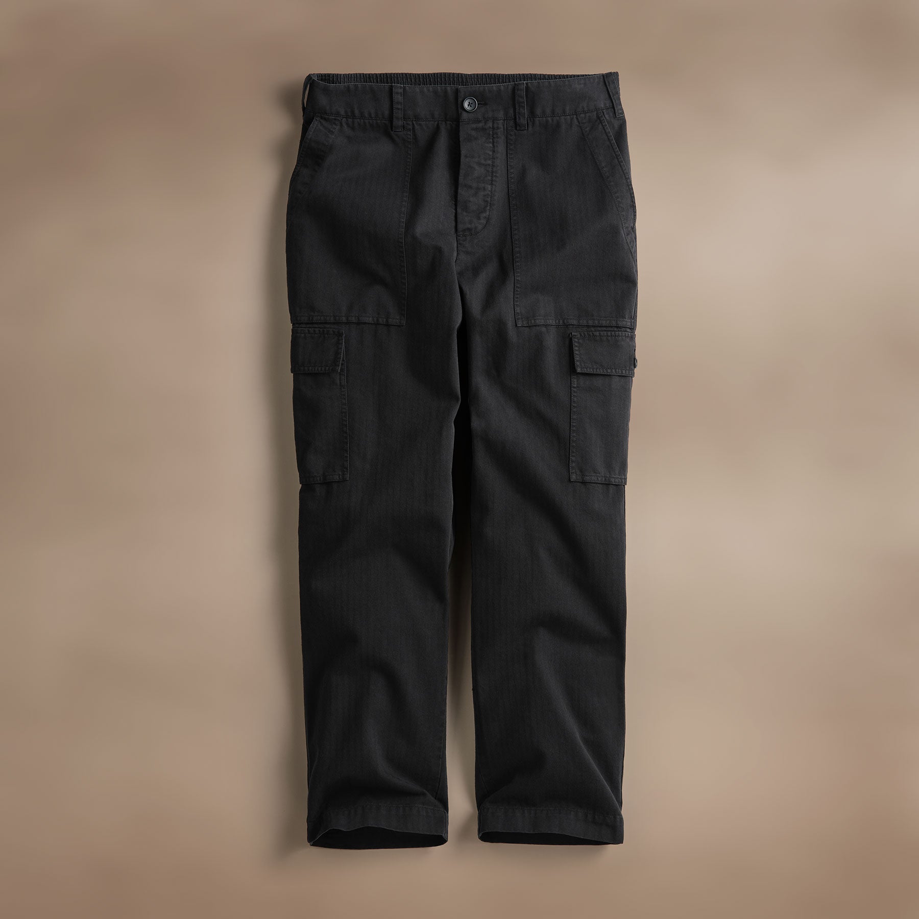 Men's Herringbone Twill Utility Work Pants - Durable & Comfortable Black Tactical Pants for Outdoor, Hiking, and Workwear