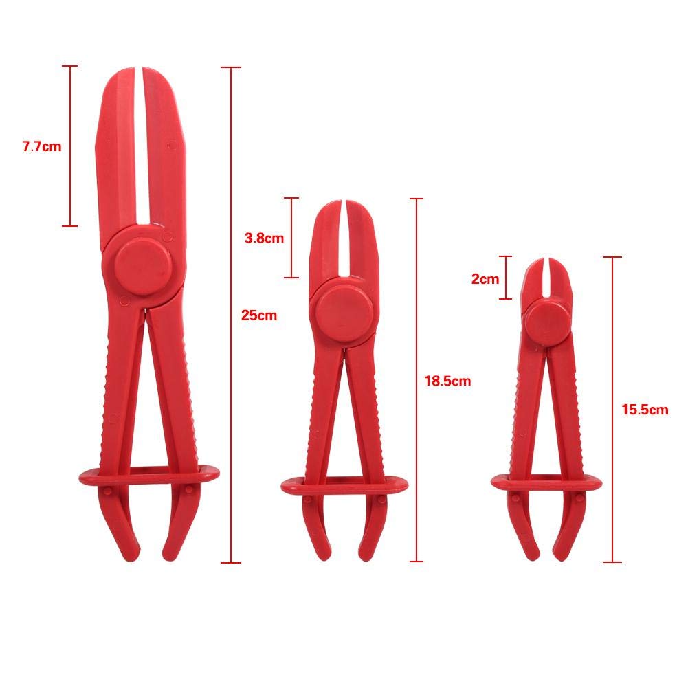 3Pcs Nylon Hose Clamp Pliers - Fuel & Water Line Clamp Tool for Automotive, Marine & Home Plumbing Repairs | Easy Pinch & Release Design