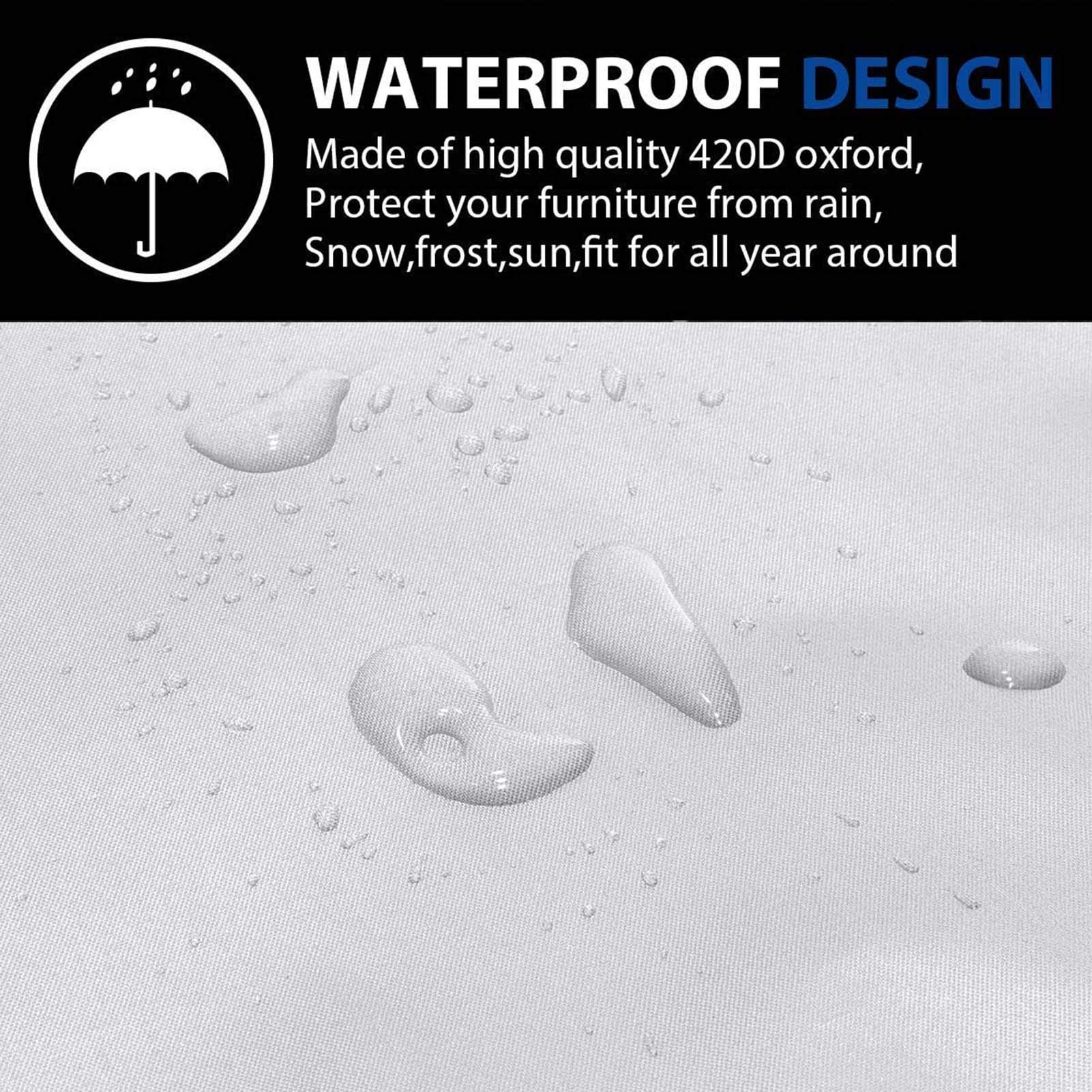 Waterproof Garden Furniture Covers 84x52x29in - Heavy Duty Patio Furniture Protection for Outdoor Rectangle Table & Chair Sets - UV Resistant & Snowproof 420D Oxford Cloth - Perfect for Backyard, Deck & Poolside Use