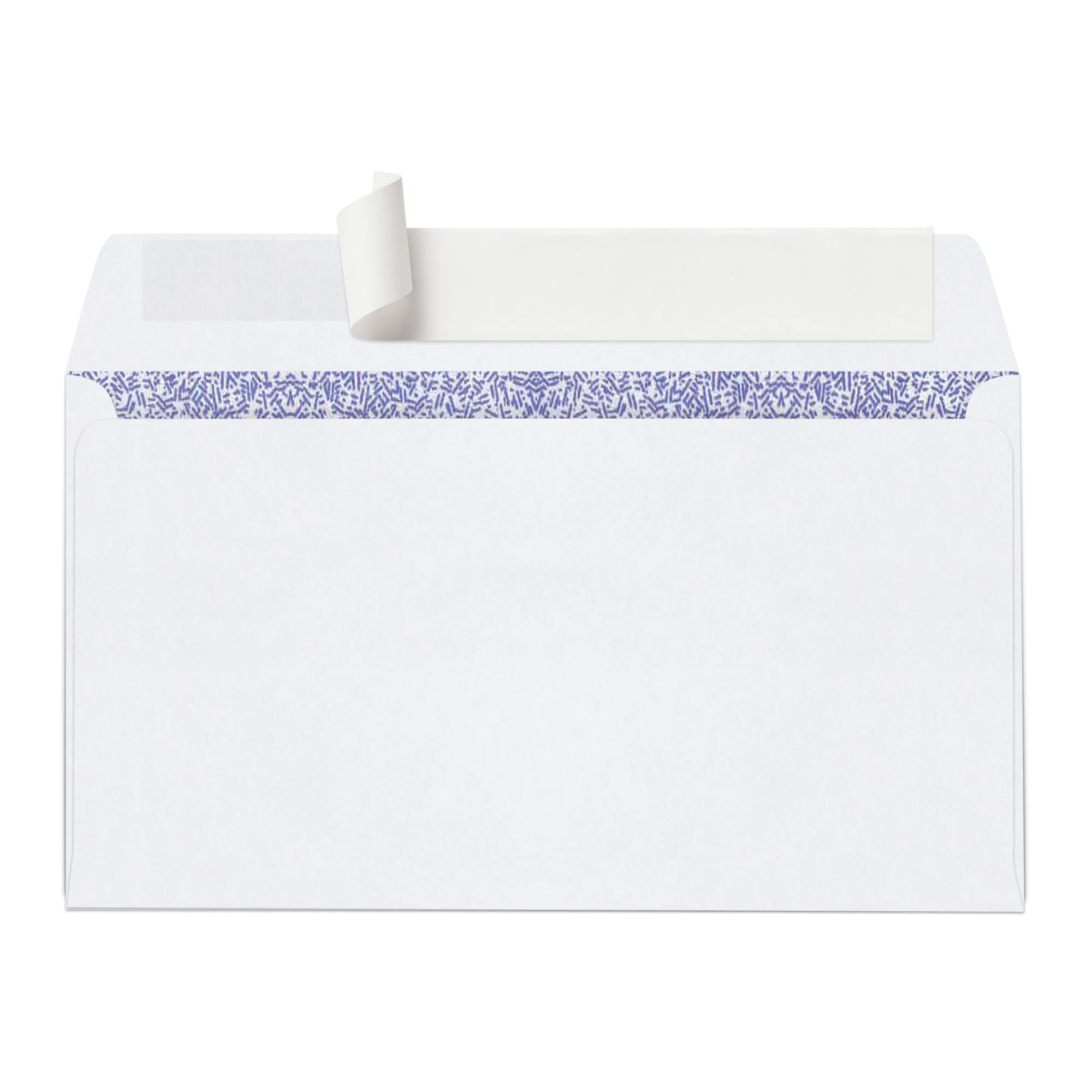 Office Depot Clean Seal(TM) Security Envelopes - #6 3/4 Size (3 5/8 x 6 1/2 Inches) - White, 100-Pack (Item 78185) - Perfect for Mailing Checks, Documents & Confidential Papers