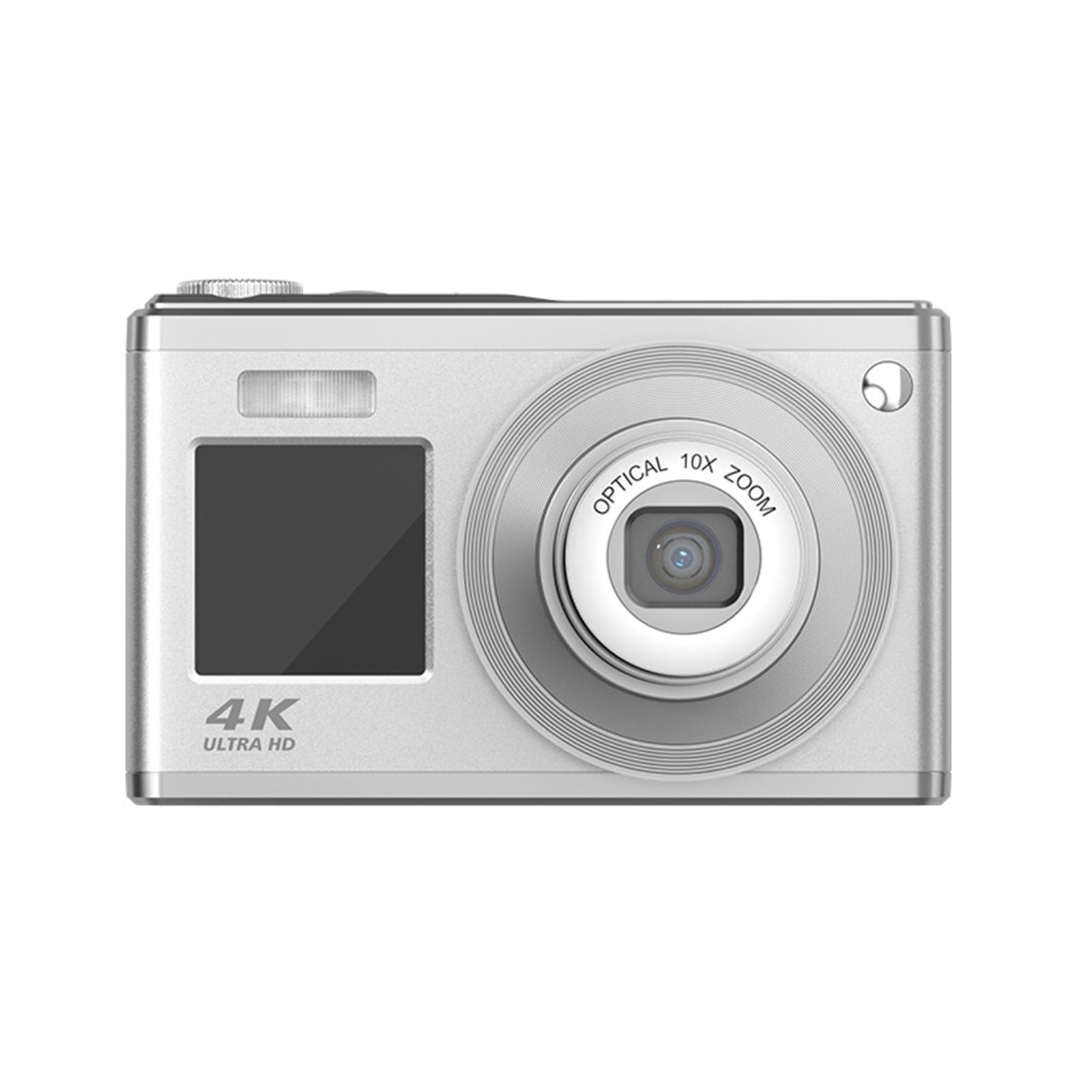 4K Digital Camera with 60MP & 6X Digital Zoom - 2.88 Inch Compact Vlogging Camera with Macro Shooting, Built-in Fill Light & Auto Focus - Perfect for Beginners, Travel & YouTube Content Creation (Silver)
