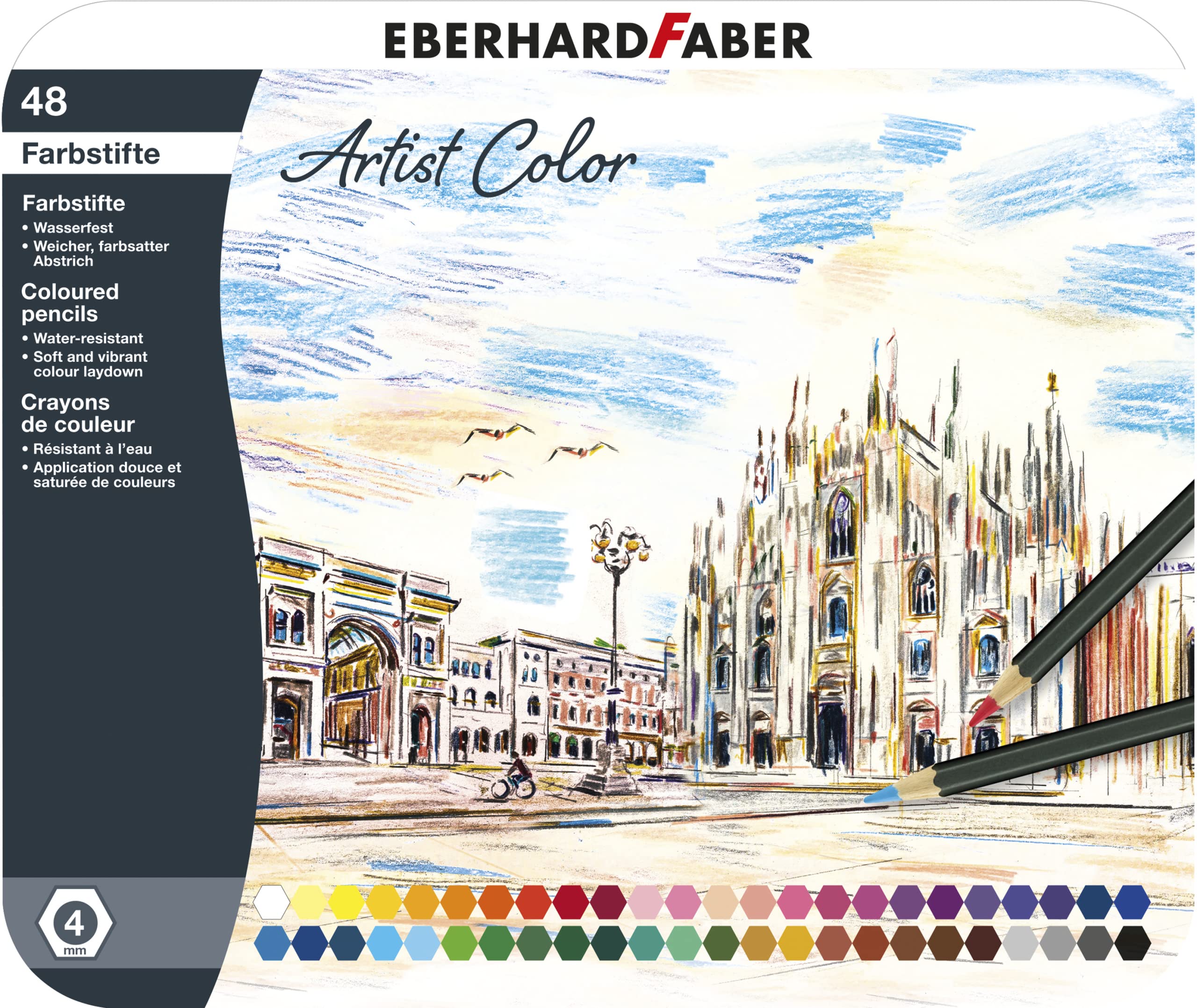 Eberhard Faber Premium Colored Pencils Set - 24 Vibrant Colors for Artists, Students & Adult Coloring Books | Perfect for Sketching, Drawing & Art Projects