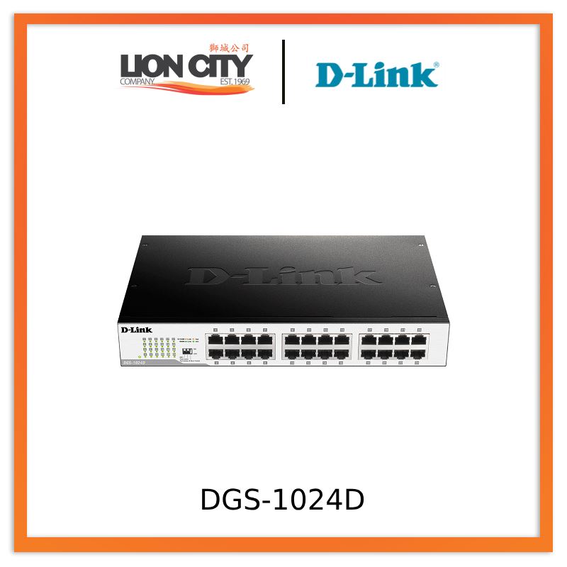D-Link DGS-1024D 24-Port Gigabit Ethernet Switch | Unmanaged Desktop Network Switch | High-Speed Data Transfer | Plug & Play | Ideal for Home Office, Small Business & Gaming Setup