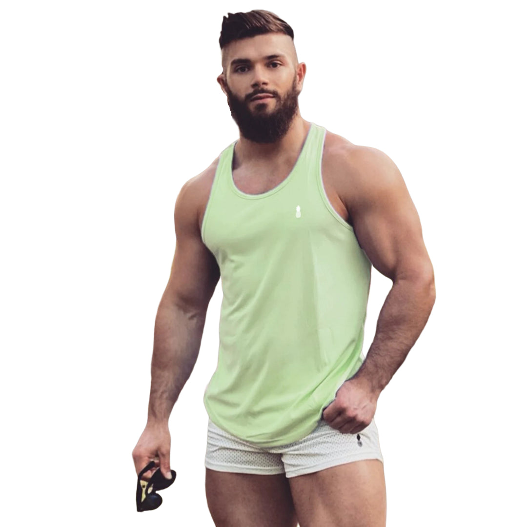 JJ Malibu Microfiber Dri-Fit Tank Top - Mint Green | Quick-Dry Athletic Shirt for Women | Gym, Yoga & Running Workout Wear