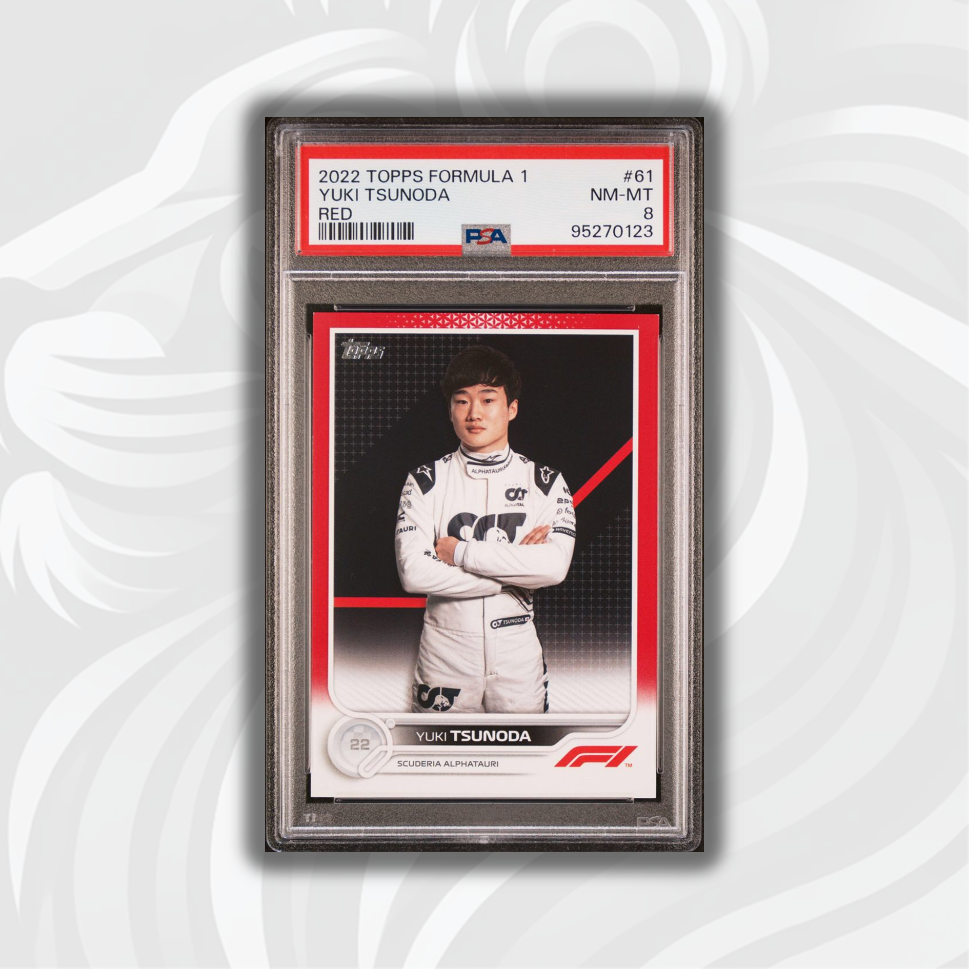 2022 Topps Formula 1 Yuki Tsunoda #61 Red Rookie Card PSA 8 (POP 1) - Perfect for F1 Collectors, Sports Memorabilia Enthusiasts & Investment Portfolio