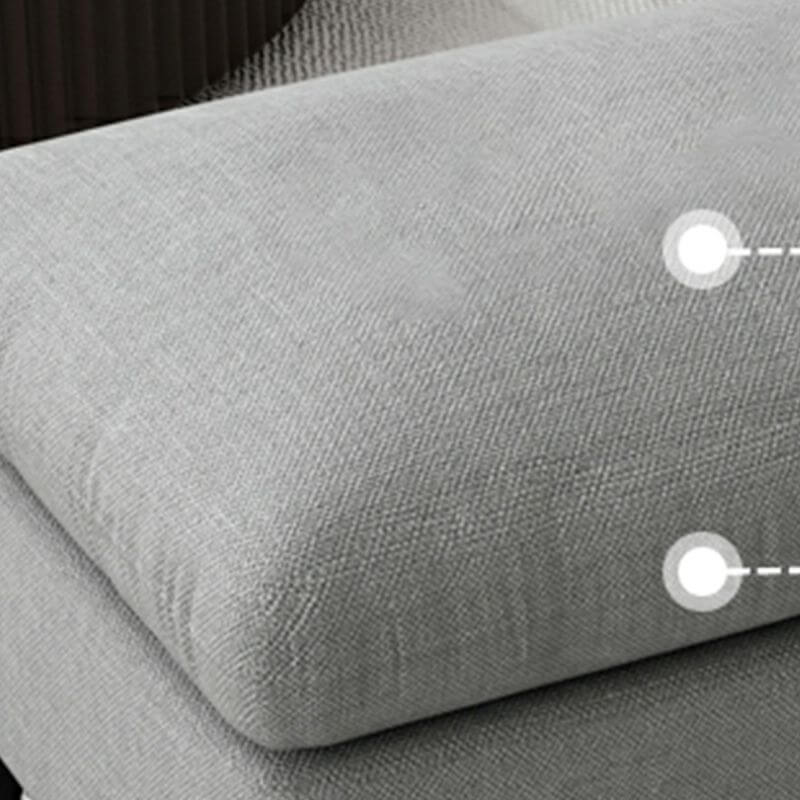 Modern Cotton Blend Rectangle Ottoman with Wood Frame - Space-Saving Footrest & Storage Bench for Small Living Rooms, Bedrooms, and Apartments