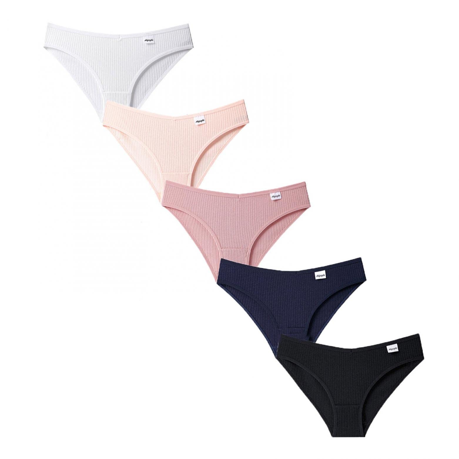Soft Breathable Women's Cotton Underwear 5-Pack - Full Coverage Briefs for Everyday Comfort | Perfect for Work, Yoga & Sleep
