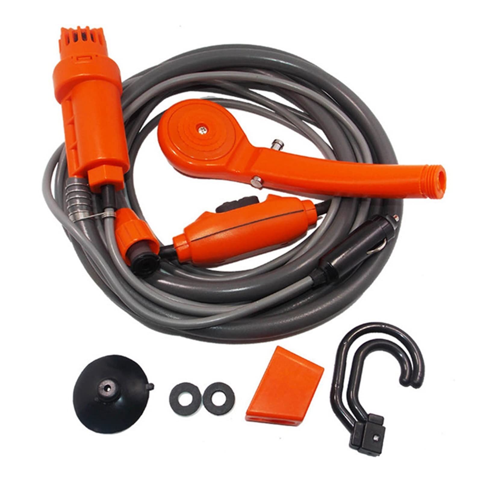 **12V Portable High Pressure Car Washer & Camping Shower - Electric Pump for Outdoor Travel, RV, Boat Cleaning - Durable Garden Equipment (Red) - Perfect for Camping, Hiking & Road Trips**