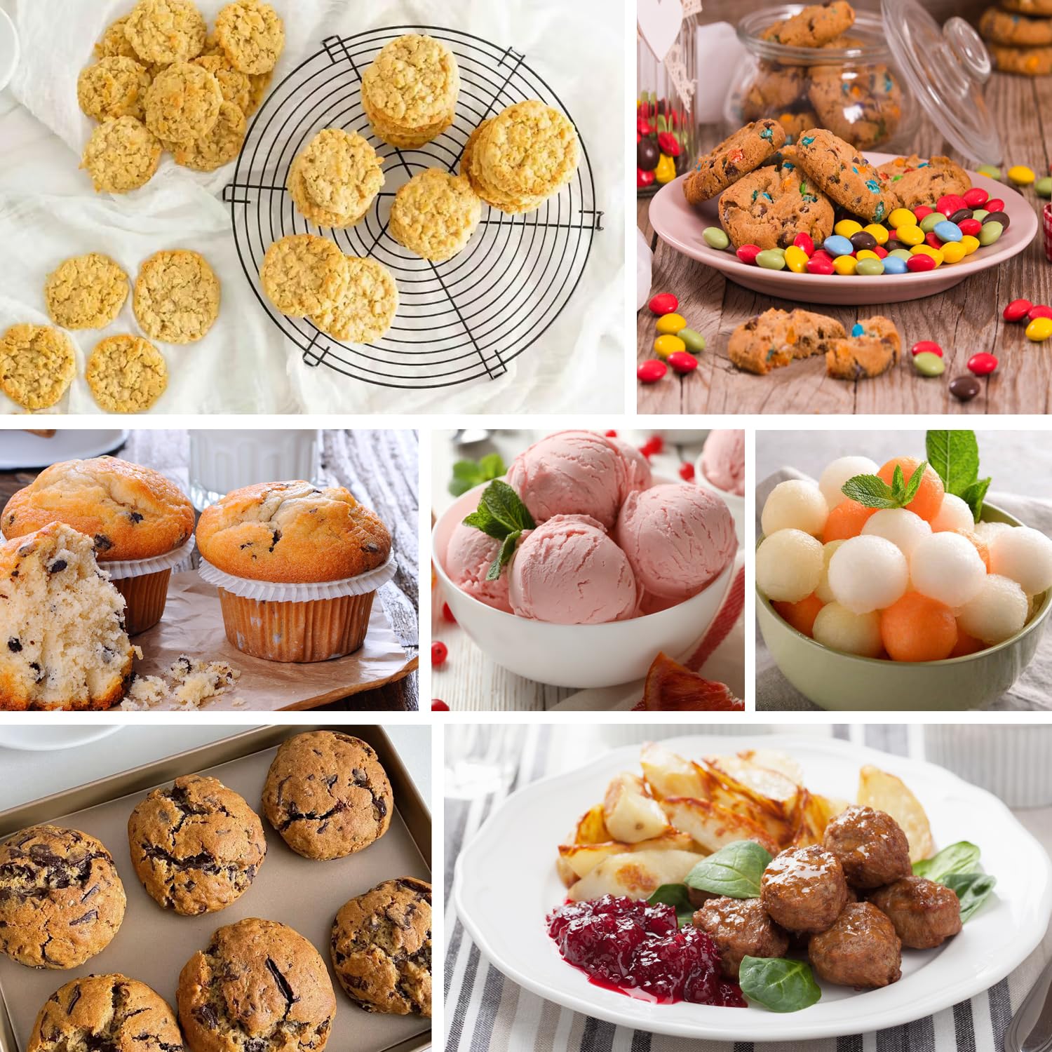 1 Tbsp Small Cookie Scoop for Baking - Durable Stainless Steel Cookie Dough Scoop with Soft Grip & Comfortable Trigger Release - Perfect for Cookies, Ice Cream, Muffins, Melon Balls & Meatballs - Essential Baking Tool for Home & Professional Kitchens