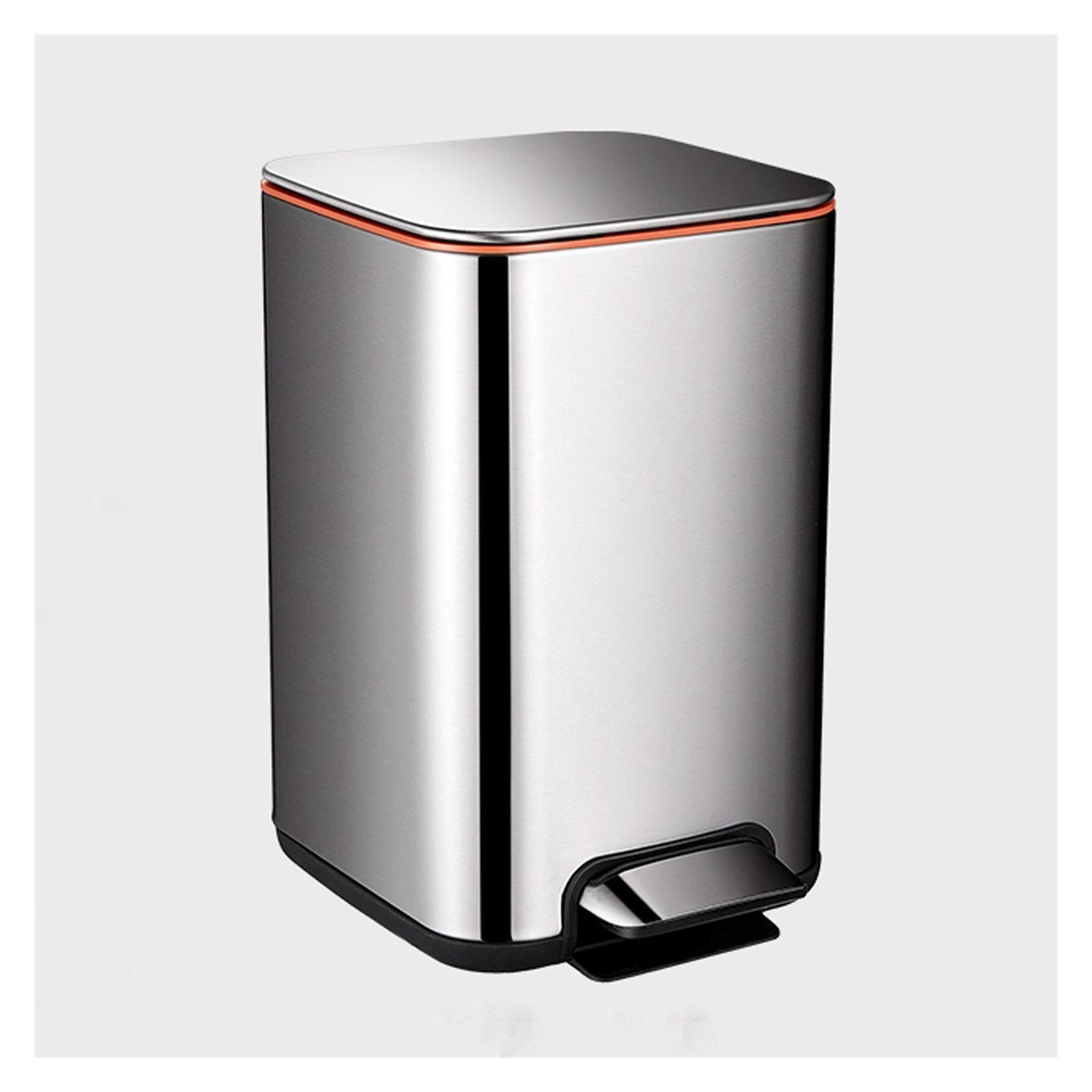 Stainless Steel Trash Can with Pedal 3.9 Gallon - Modern Household Garbage Bin with Lid, Large Capacity Silver Kitchen & Office Waste Bin for Home, Office, Bathroom & Outdoor Use