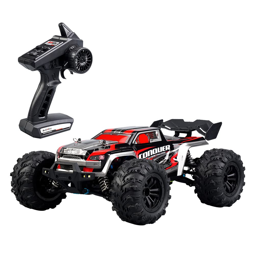 ZAVEIOP 1/16 Scale High Speed RC Car - 38KM/H All Terrain Remote Control Truck with 30A ESC, 3910 Motor & LED Lights | Off-Road Racing Hobby Toy for Teens & Adults | Perfect for Backyard Racing, Birthday Gifts & Outdoor Adventure Play