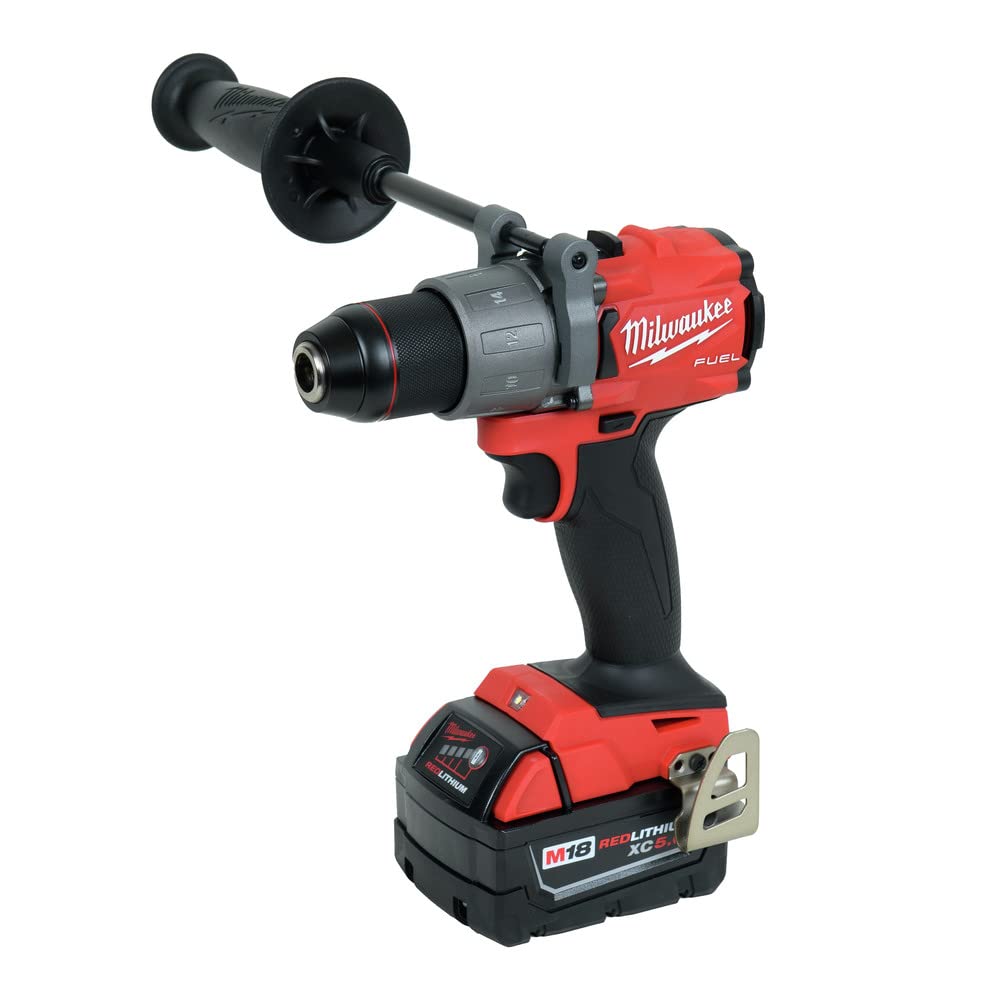 Milwaukee 2804-22 M18 Fuel 18V Cordless Hammer Drill Kit with Battery & Charger - Powerful Rotary Tool for Construction, Woodworking & DIY Projects