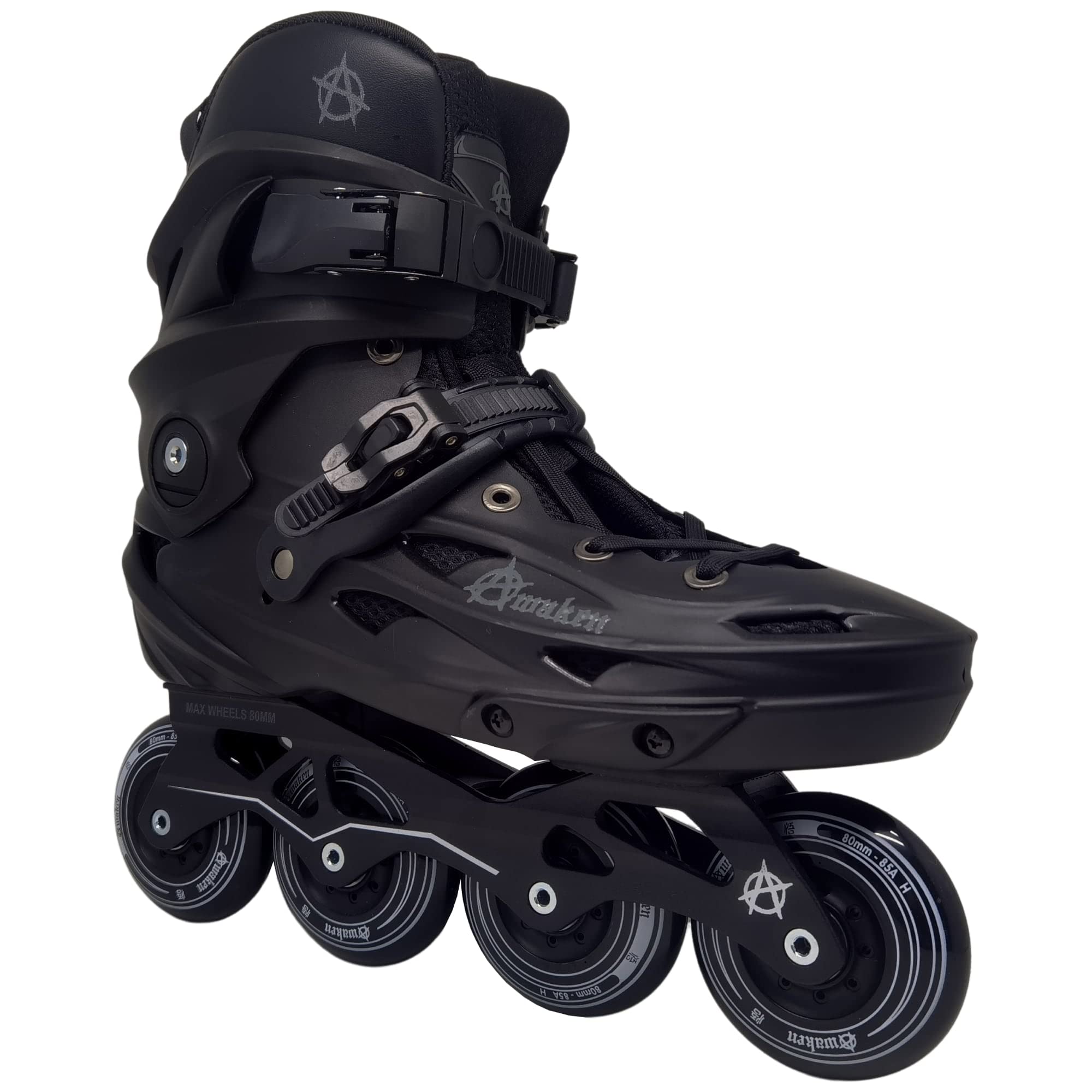 AWAKEN Free Ride Inline Skates for Adults - Black High Performance Rollerblades for Outdoor Fitness, Street Skating & Urban Commuting