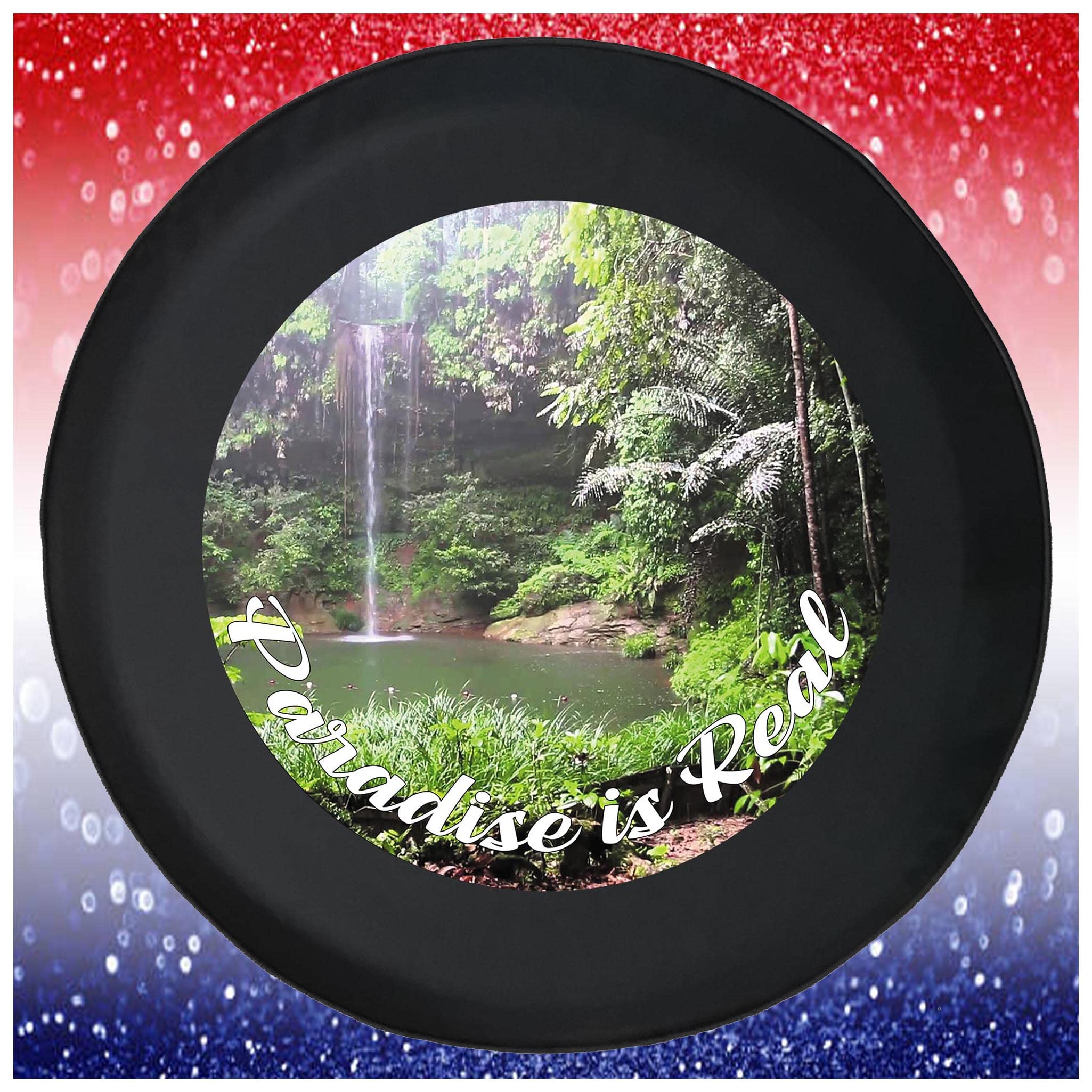 28 Inch Black Jungle Spare Tire Cover for SUVs, Trucks, Trailers & RVs - Durable Off-Road Accessory for Camping & Outdoor Adventures