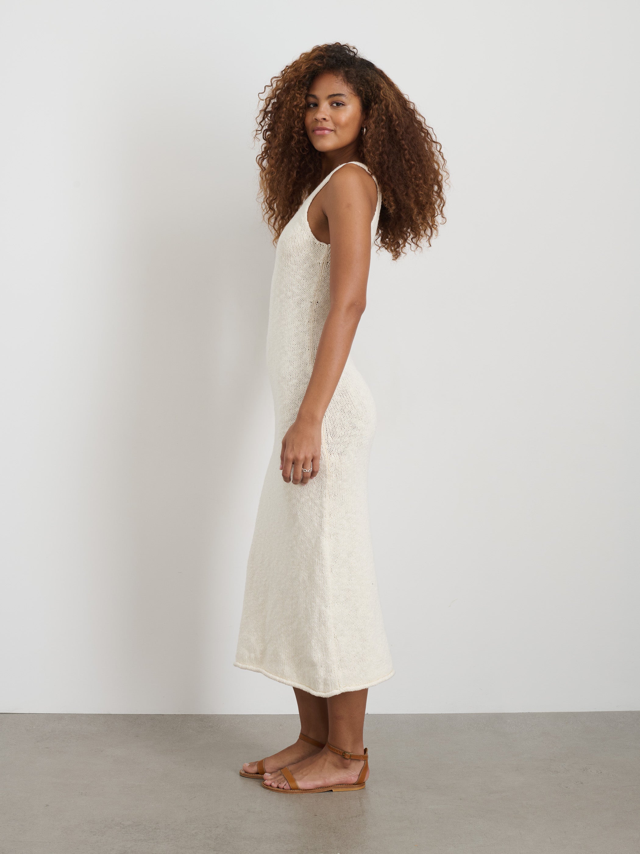 Serena Cotton Boucle Dress - Elegant Women's Summer Dress for Casual Wear, Office & Special Occasions