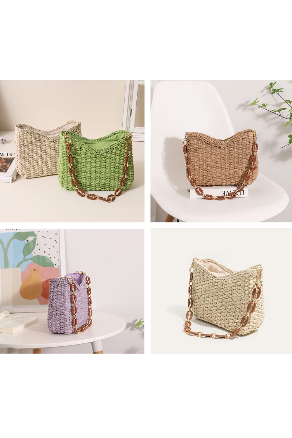 Ulisty Women's Small Handwoven Mini Crossbody Bag - Boho Square Purse with Adjustable Strap for Casual Outings, Travel & Shopping