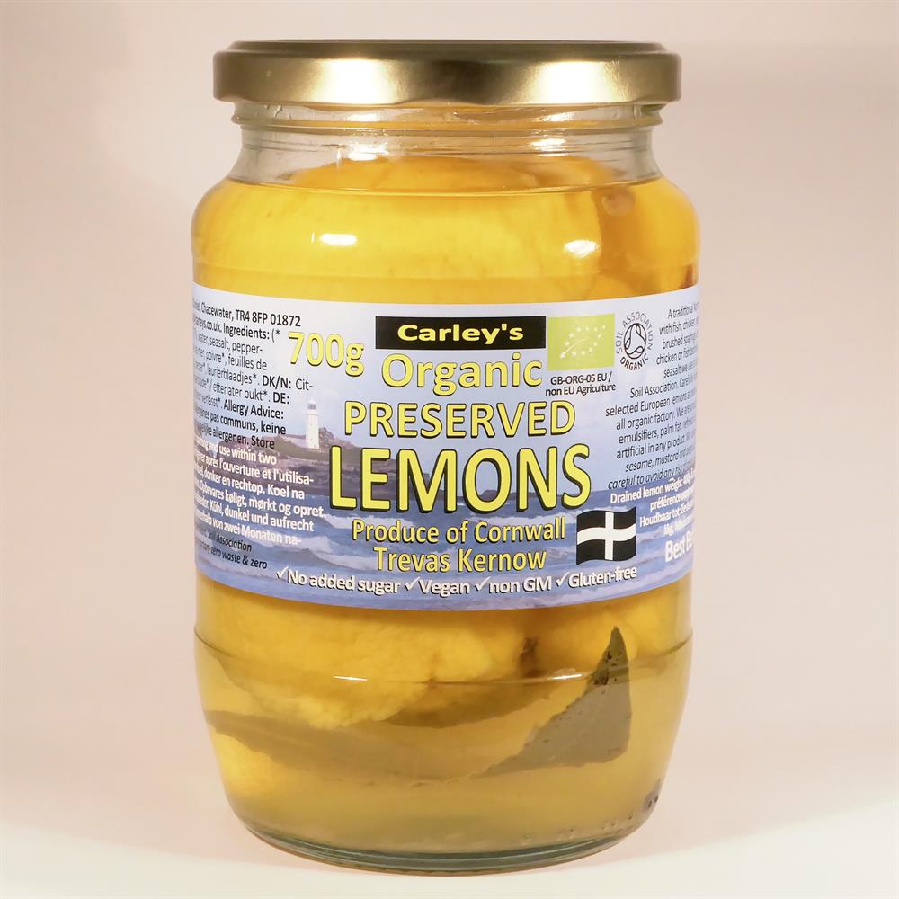 Organic Preserved Lemons 700g - Premium Moroccan-Style Pickled Lemons for Cooking, Tagines & Cocktails - Gluten-Free & Non-GMO