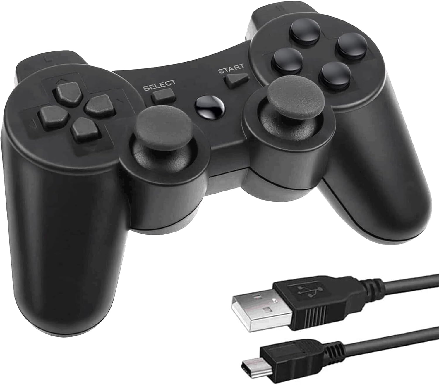 Wireless Bluetooth PS3 Controller with Dual Vibration, Rechargeable Gamepad Joystick for PlayStation 3 - Perfect for Gaming, Streaming & Multiplayer Sessions