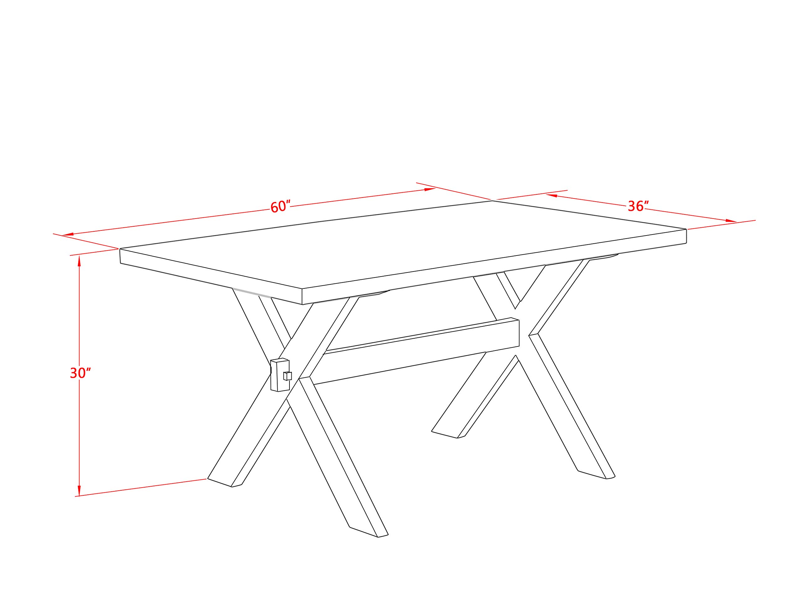East West Furniture X676AB624-5 5-Piece Kitchen Dining Set - 36x60 Inch Rectangle Table with X-Legs & 4 Black Linen Upholstered Chairs - Modern Dining Room Furniture for Small Spaces, Breakfast Nooks & Compact Apartments