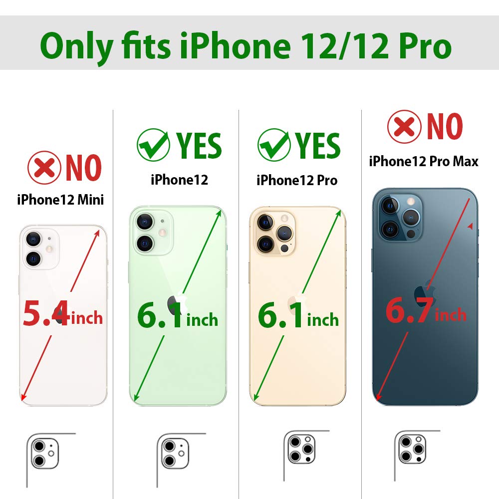 LAMEEKU Leather Wallet Case for iPhone 12/12 Pro 6.1