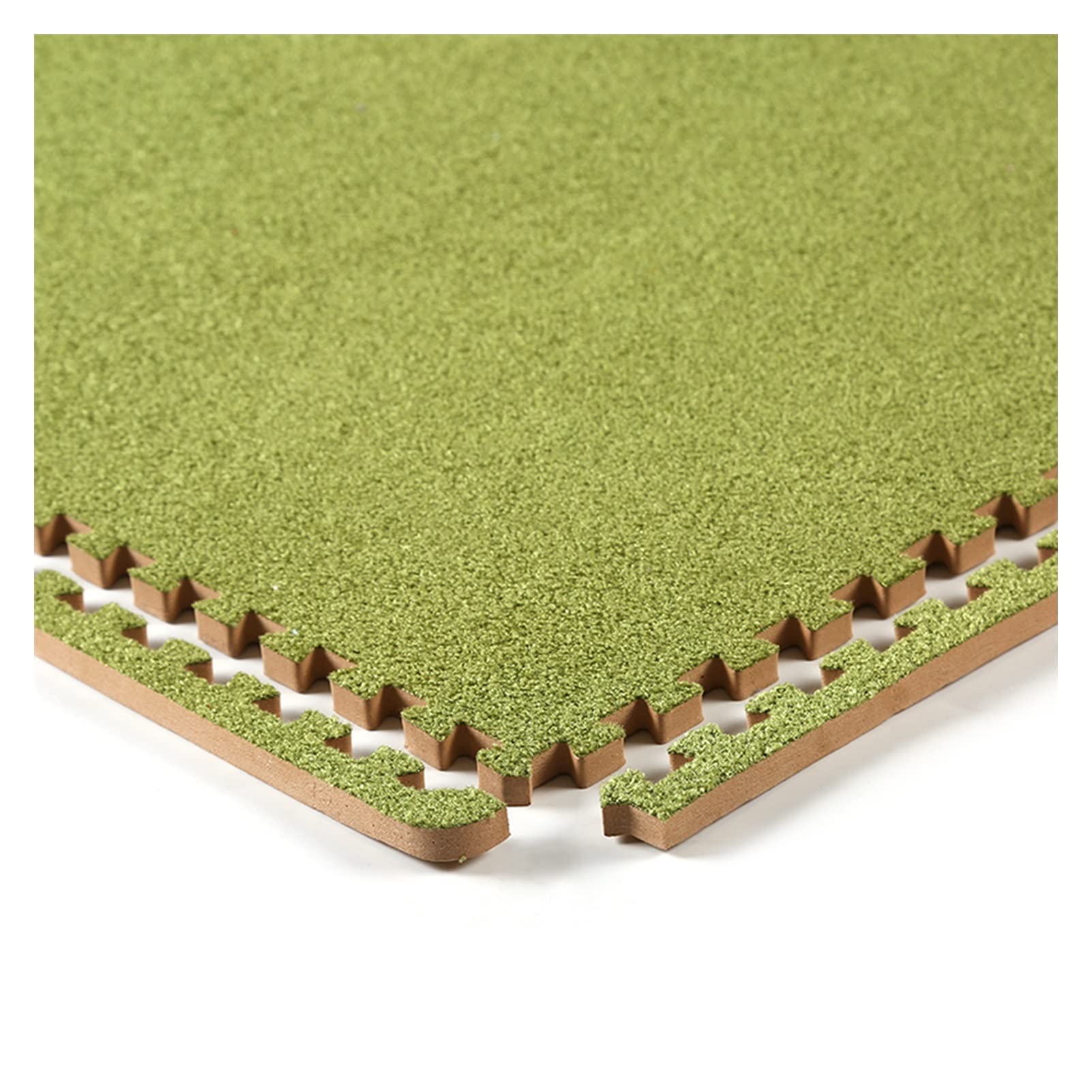 WWERT Foam Play Mat - 15-Piece Interlocking Floor Tiles for Kids & Babies, Soft Plush Puzzle Mat for Nursery, Playroom & Gym - Non-Slip, Washable, Warm Carpet Alternative (60x60x1.0cm, Green) - Perfect for Playtime, Learning & Safe Crawling Space