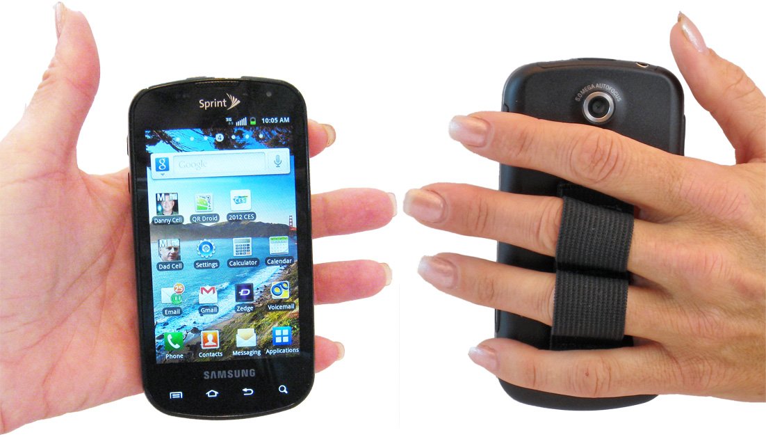 2-Loop XL Phone Grip - Black - Secure & Comfortable Phone Holder for One-Handed Use - Perfect for Driving, Gym, and Outdoor Activities