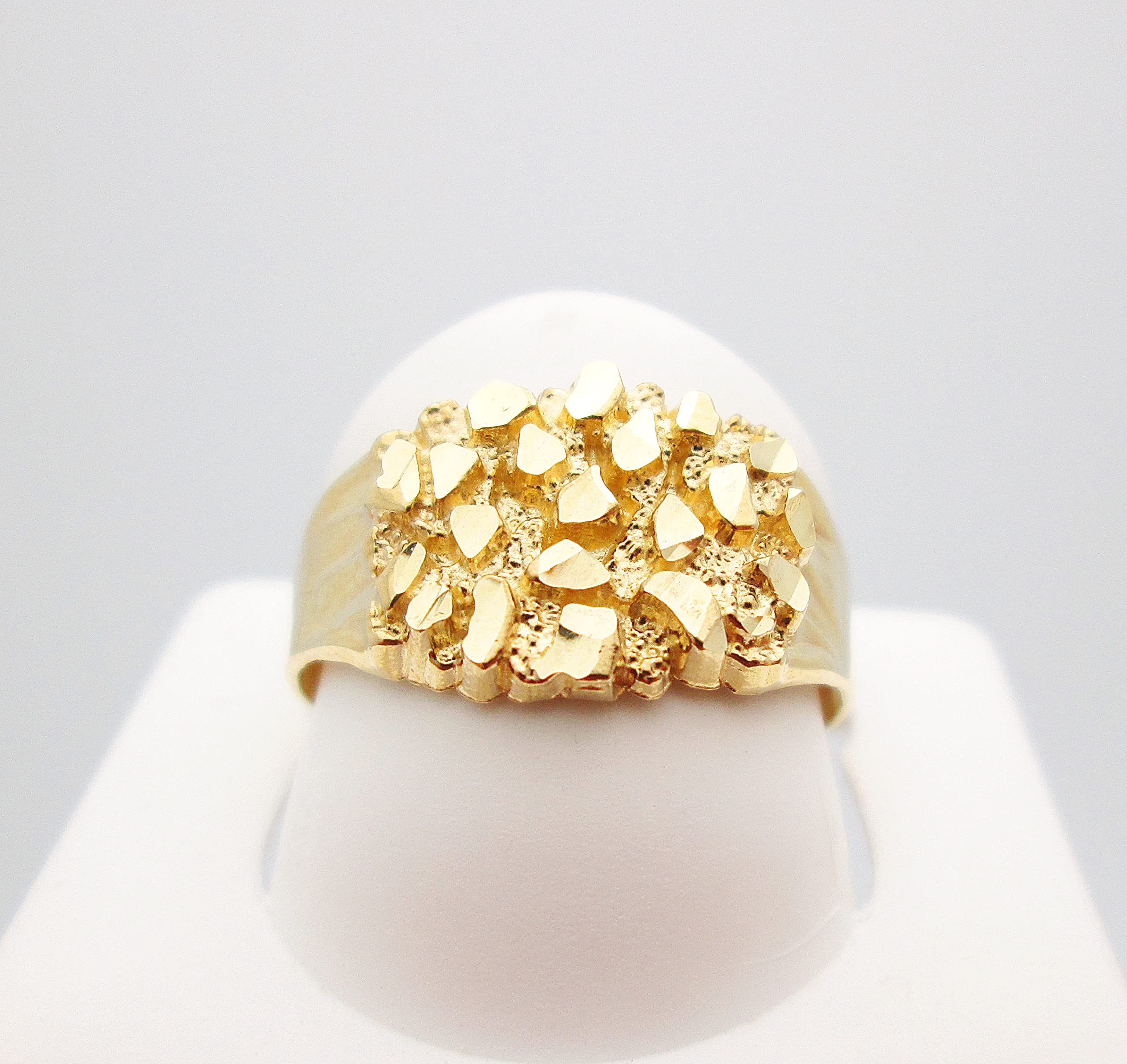 10K Solid Gold Nugget Ring for Men - Durable & Stylish Men's Jewelry - Perfect for Weddings, Gifts & Everyday Wear