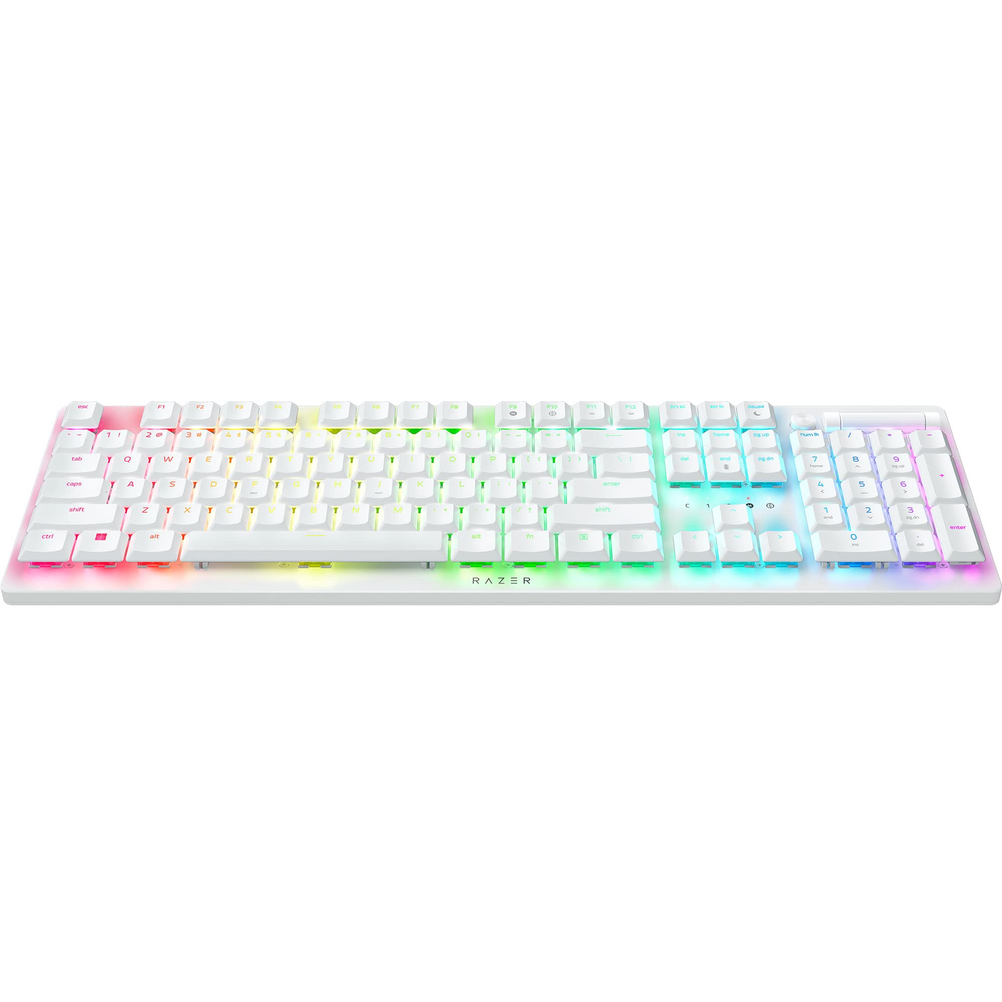Razer DeathStalker V2 Pro Wireless Gaming Keyboard with Low-Profile Optical Switches (Clicky Purple) | HyperSpeed Wireless & Bluetooth 5.0 | 40-Hour Battery Life | Ultra-Durable Coated Keycaps | RGB Backlit | White - Perfect for Esports, Streaming & Office Work