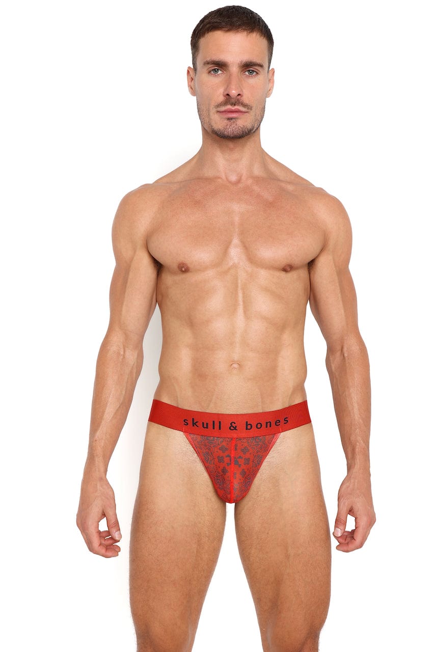 Red Heart Bandana Sheer Mesh Thong Panties - Sexy Lingerie for Valentine's Day, Date Night & Boudoir Photography