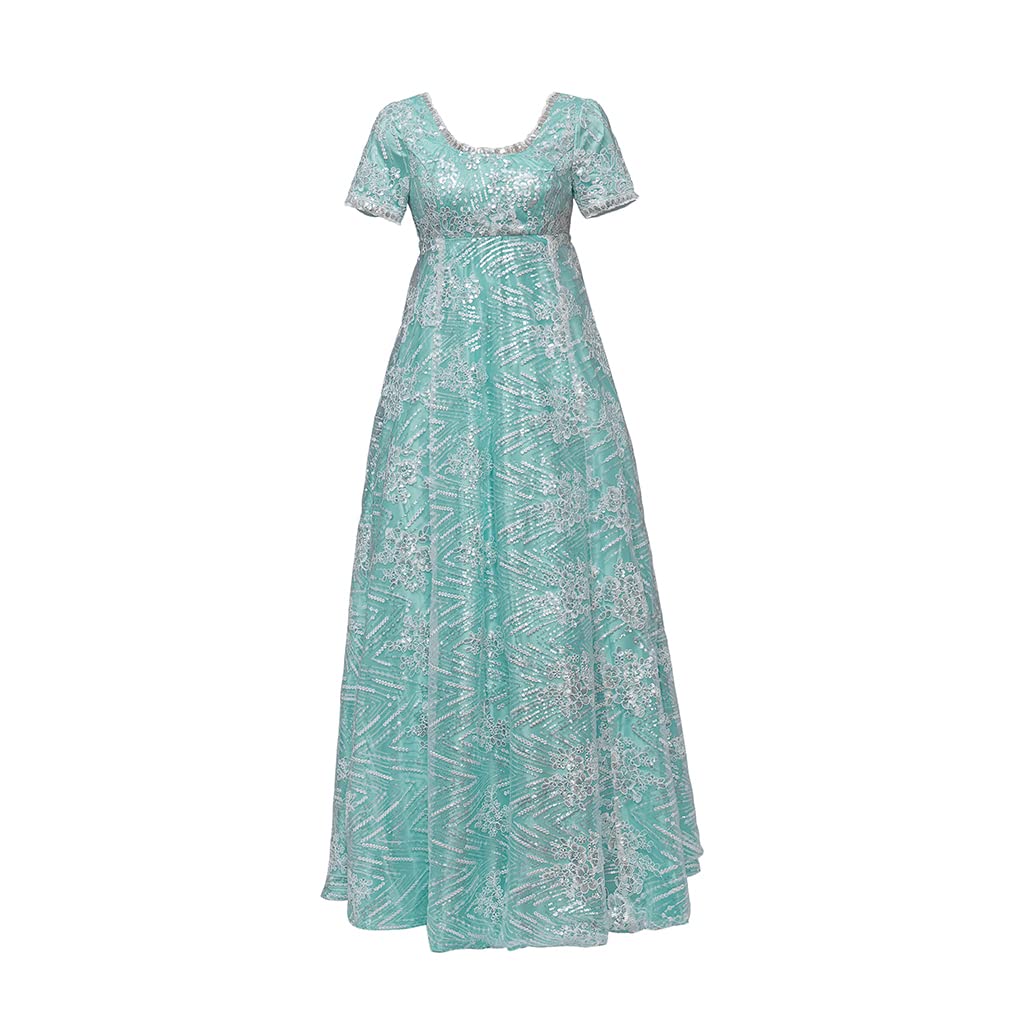 Kate Sharma Cosplay Dress | Regency Style Women's Tea Party Green Gown | Perfect for Bridgerton Themed Events, Historical Reenactments & Costume Parties