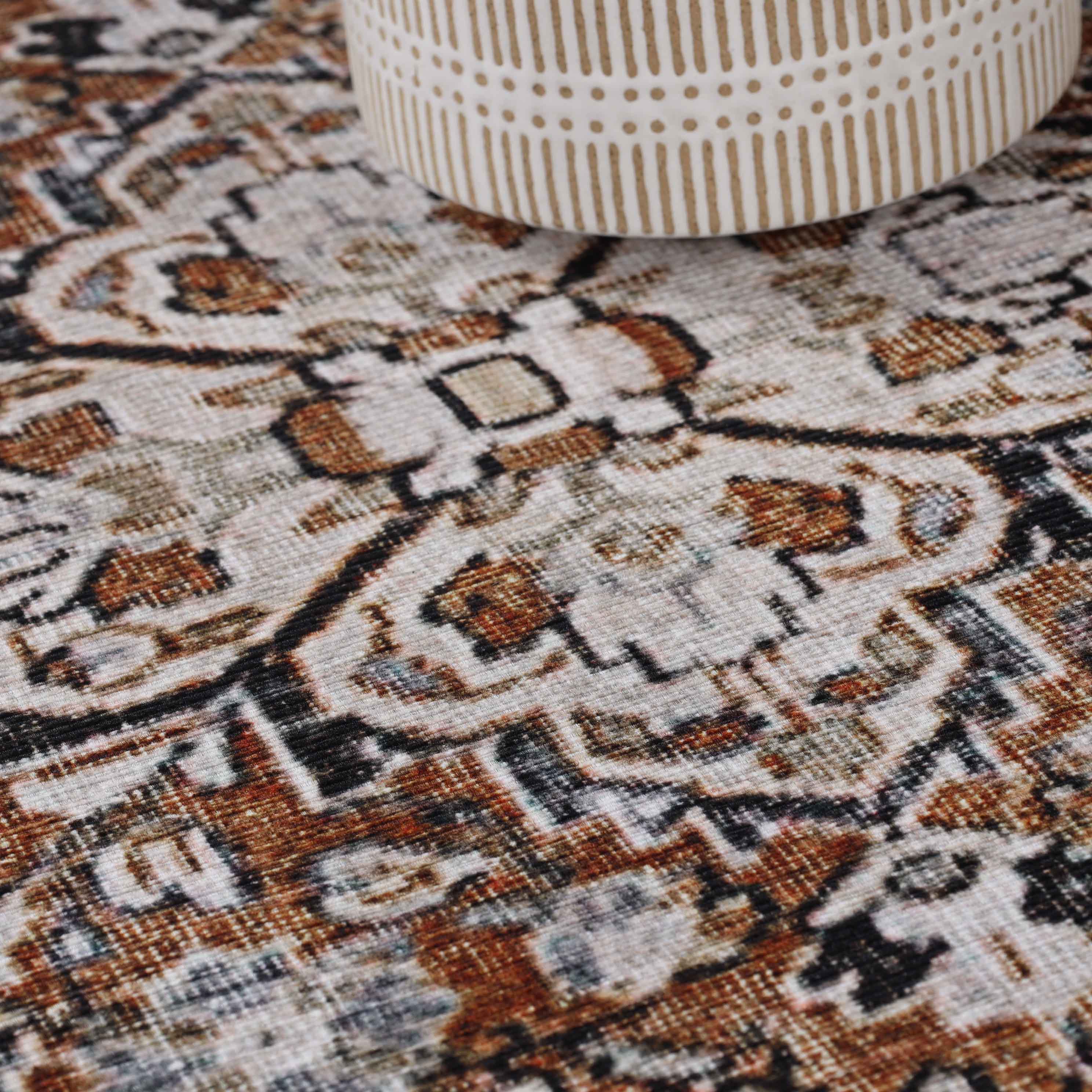 Elodi Geometric Floral Medallion Rug - Large Indoor Area Rug for Living Room, Bedroom, Dining Room | Non-Slip Soft Boho Home Decor