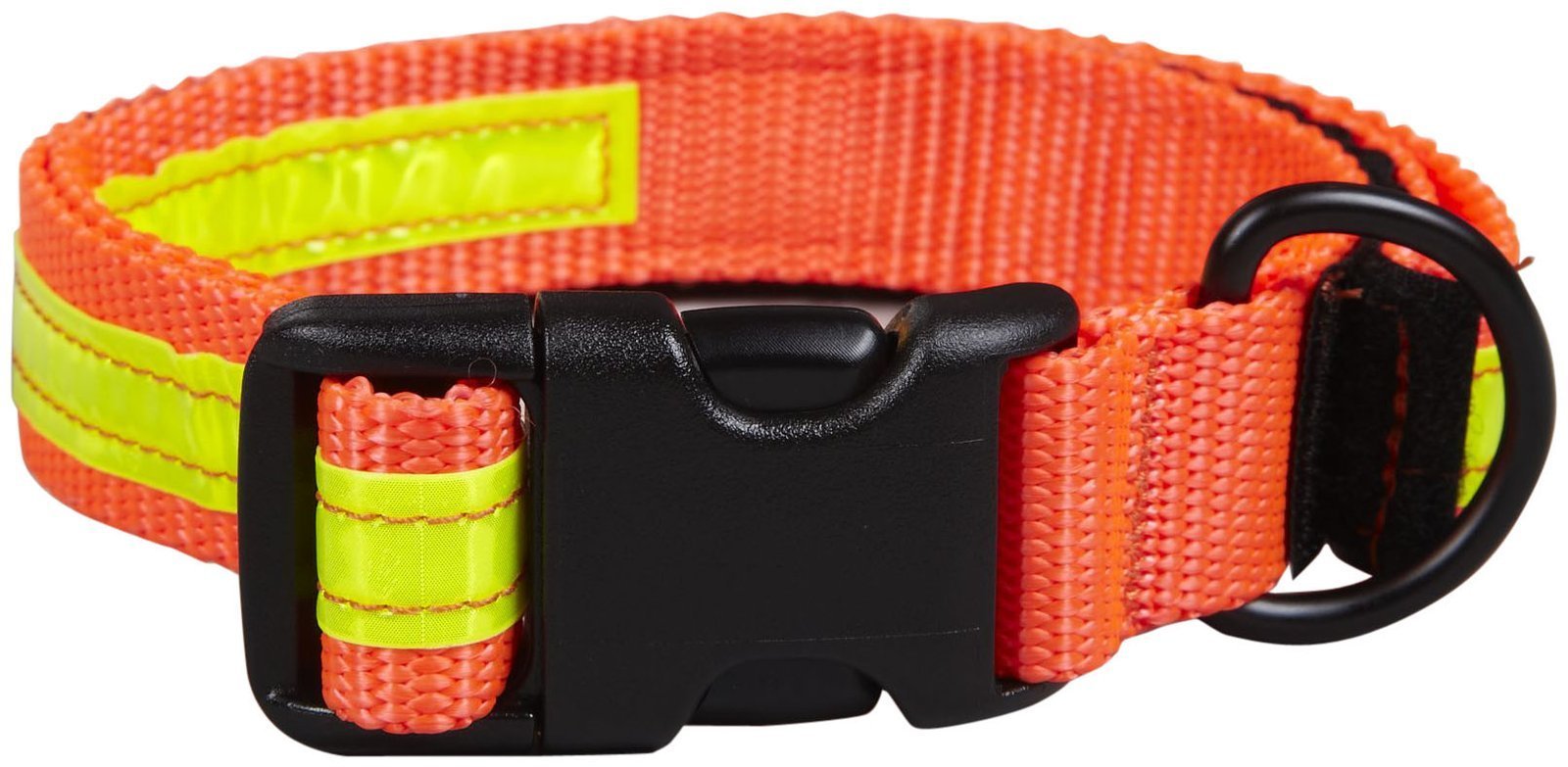 Reflective Dog Collar and Leash Set with LED Light - Adjustable 12-14 Inch - Orange - Perfect for Night Walks & Outdoor Safety