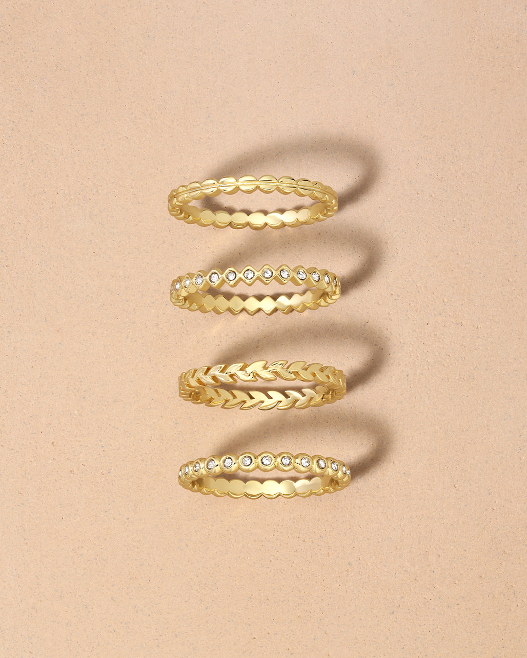 Mini Stackable Ring Set for Women - Dainty Gold & Silver Adjustable Rings for Layering - Perfect for Everyday Wear, Gifts & Special Occasions