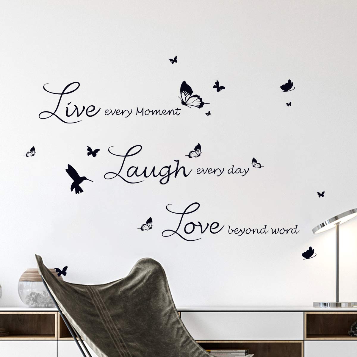 Live Laugh Love Wall Decals - Family Quote Stickers for Bedroom & Living Room